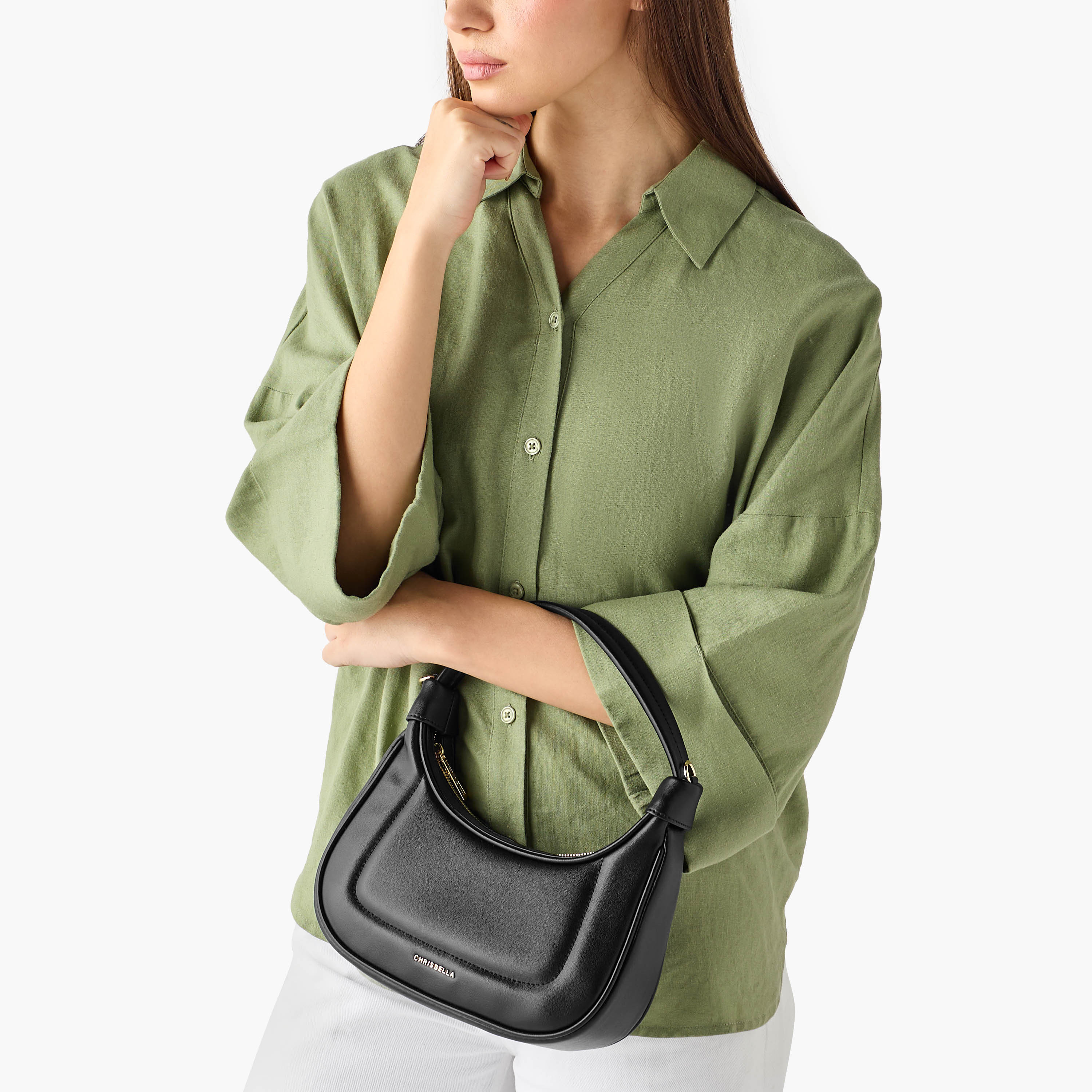 Chrisbella Monotone Baguette Bag with Wallet-women-bagsandwallets-handbags-image-4