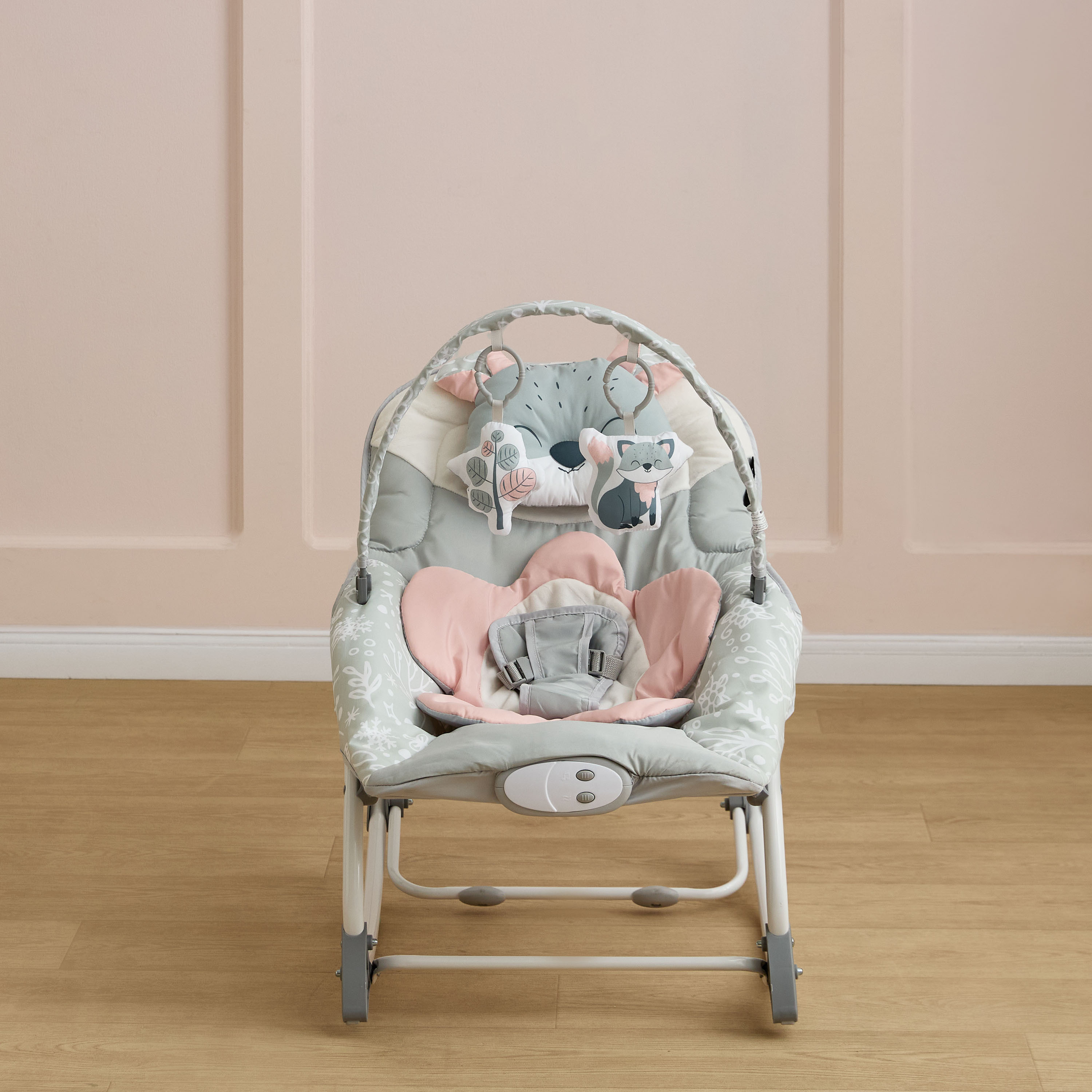 Juniors Fox Applique Baby Rocker with Toy Bar-baby-infantactivity-rockers-image-2