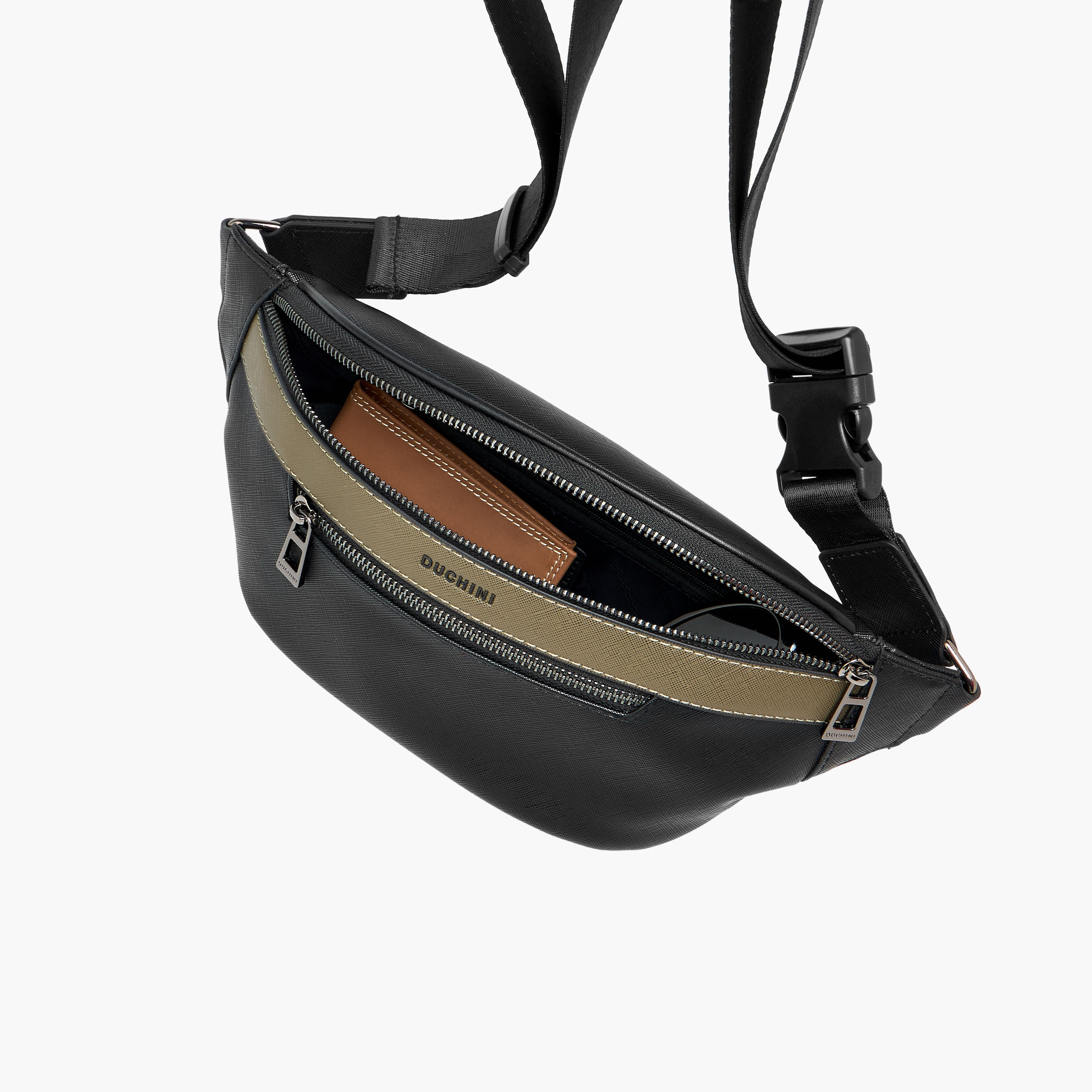 Duchini Men Panelled Waist Bag-men-bags-image-7