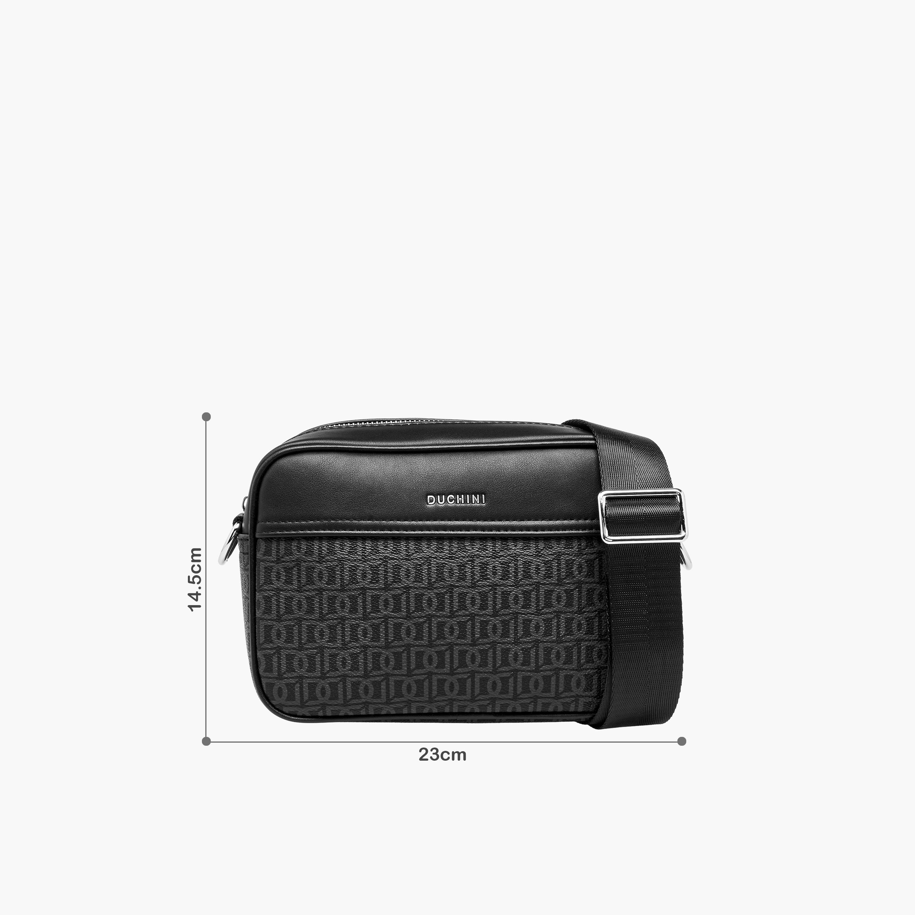 Duchini Men Monogram Print Crossbody Bag-men-bags-image-2