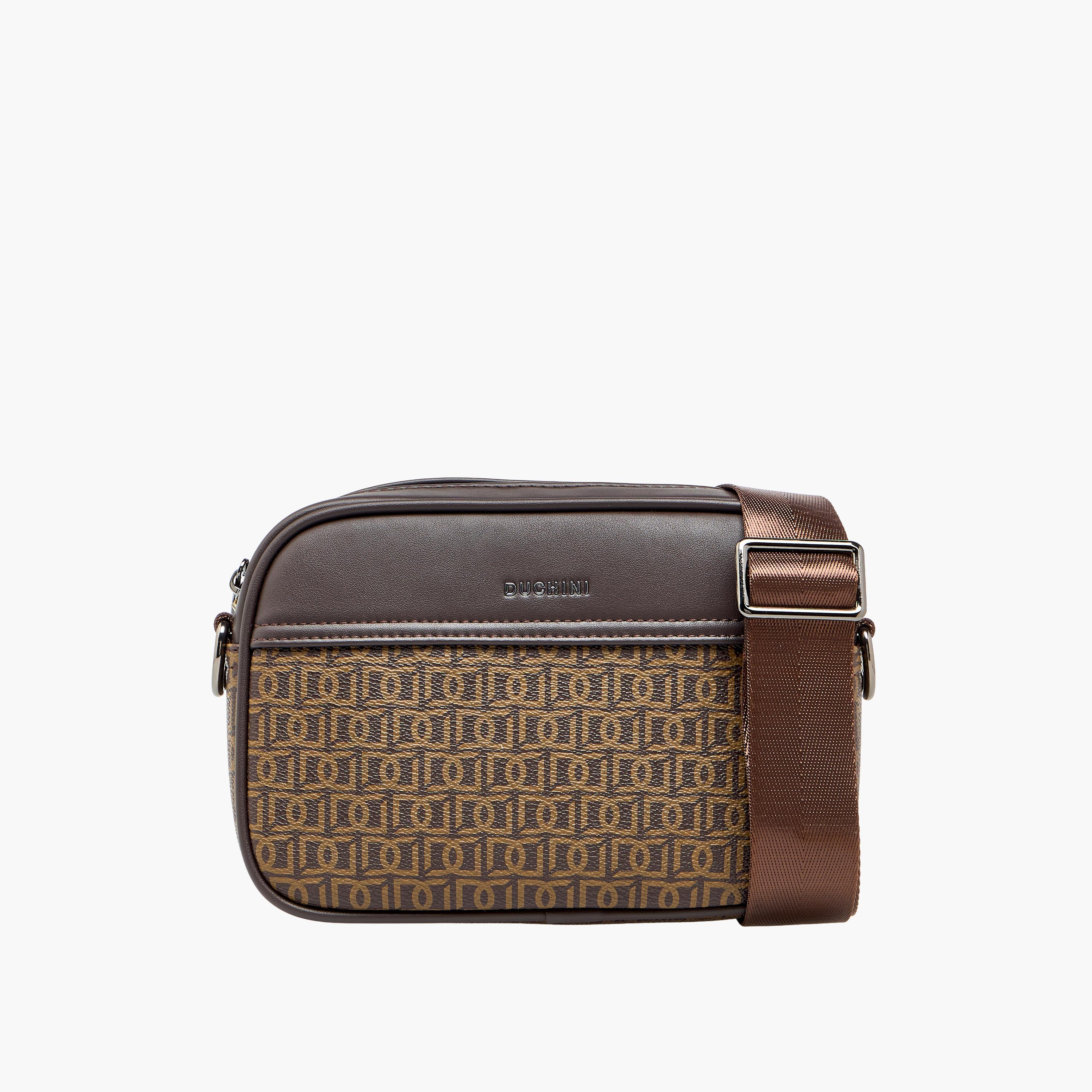 Duchini Men Monogram Print Crossbody Bag-men-bags-image-1