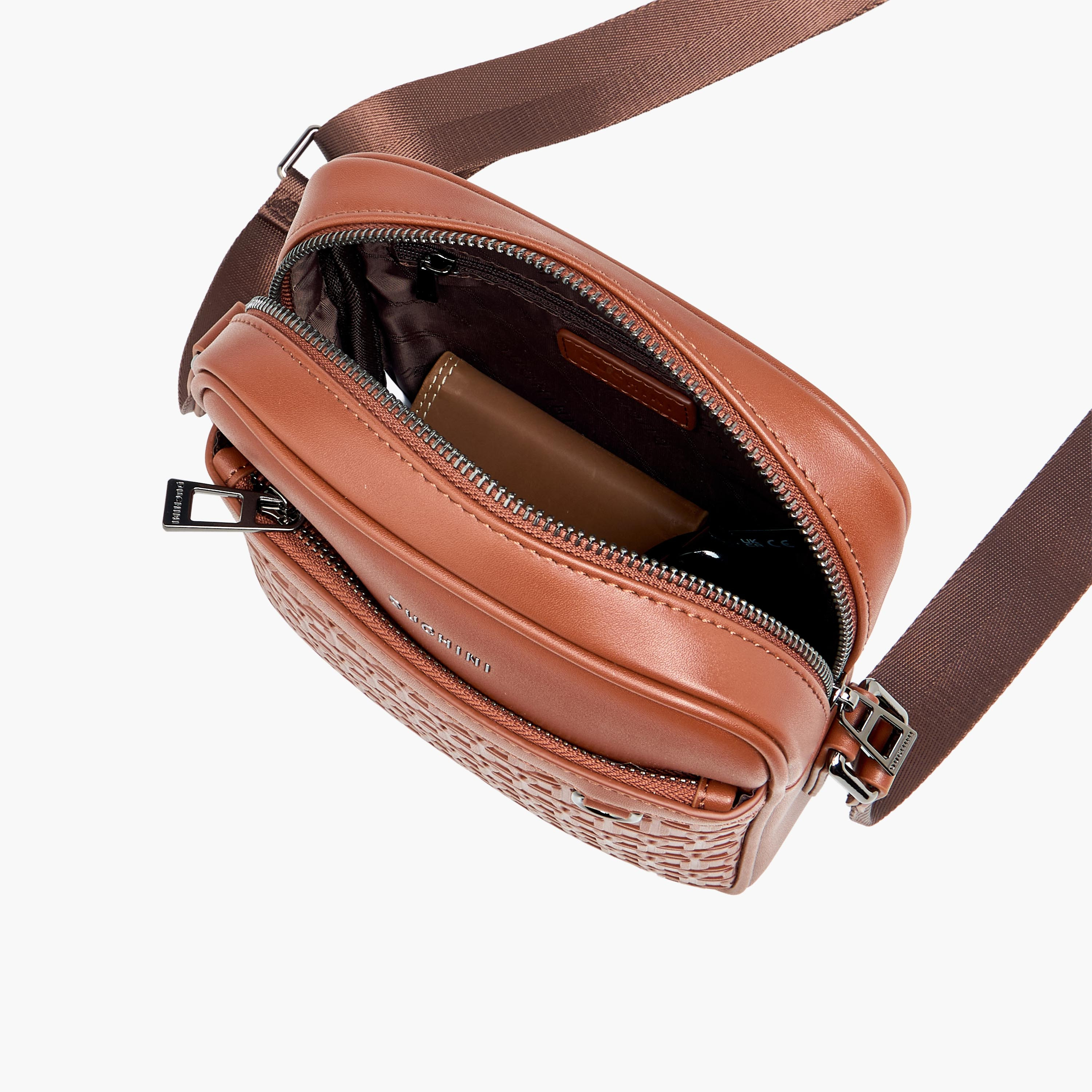Duchini Men Monogram Textured Crossbody Bag-men-bags-image-9