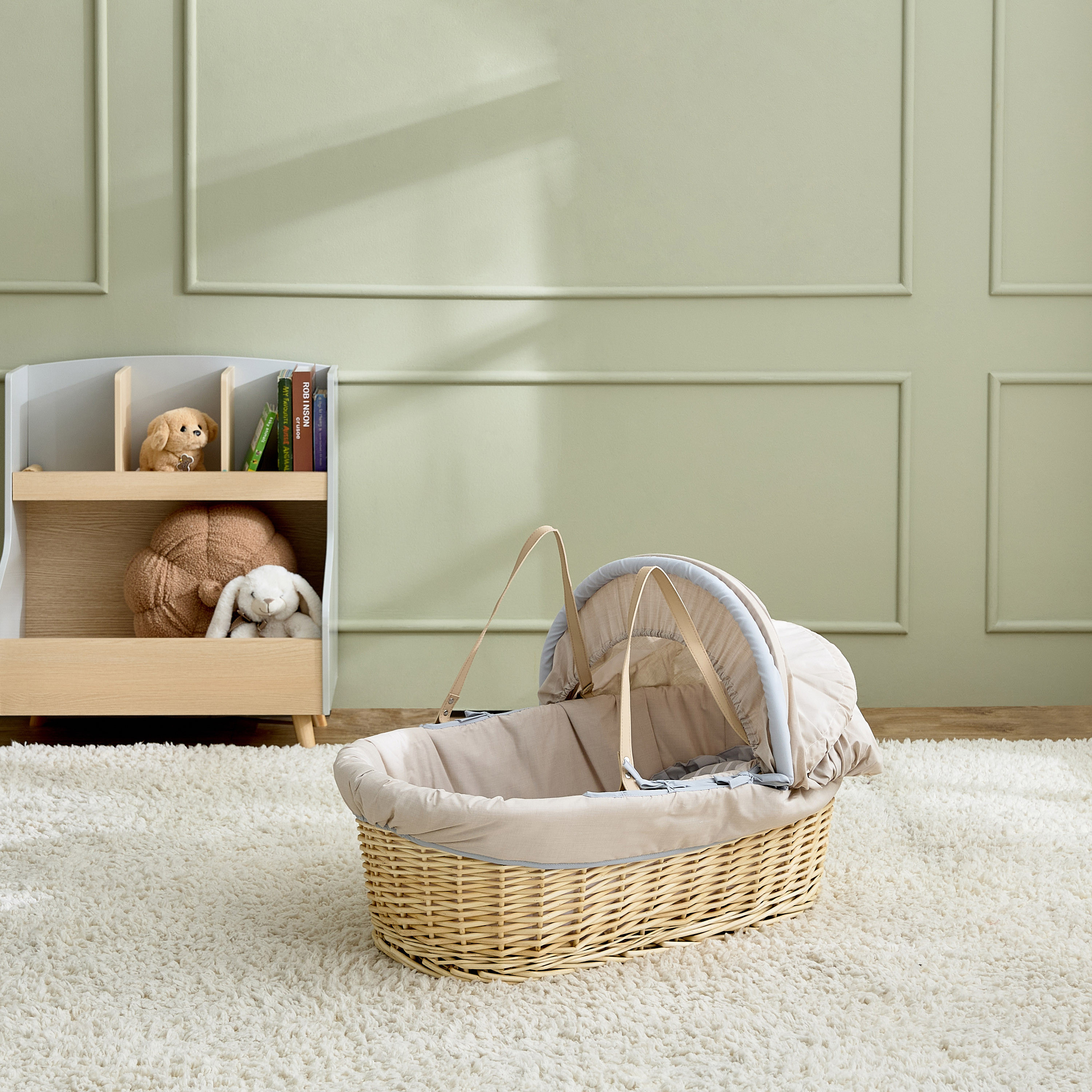 Juniors Eddie Baby Moses Basket with Sun Canopy, Up to 6 months-baby-nursery-furniture-mosesbaskets-image-1