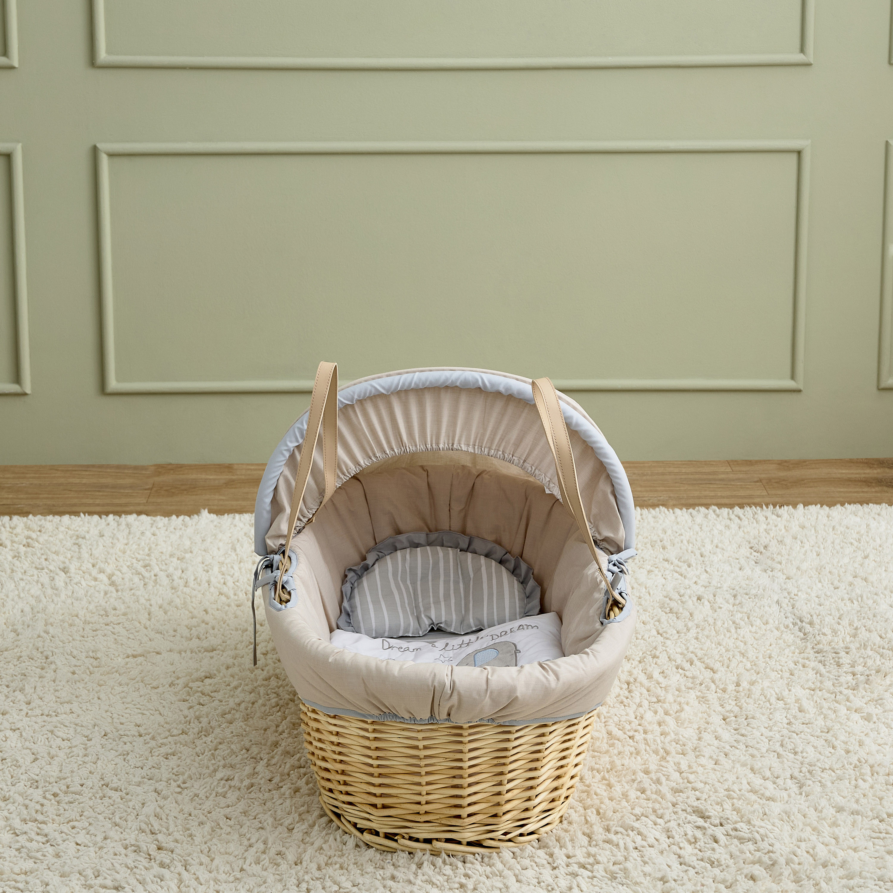 Juniors Eddie Baby Moses Basket with Sun Canopy, Up to 6 months-baby-nursery-furniture-mosesbaskets-image-2