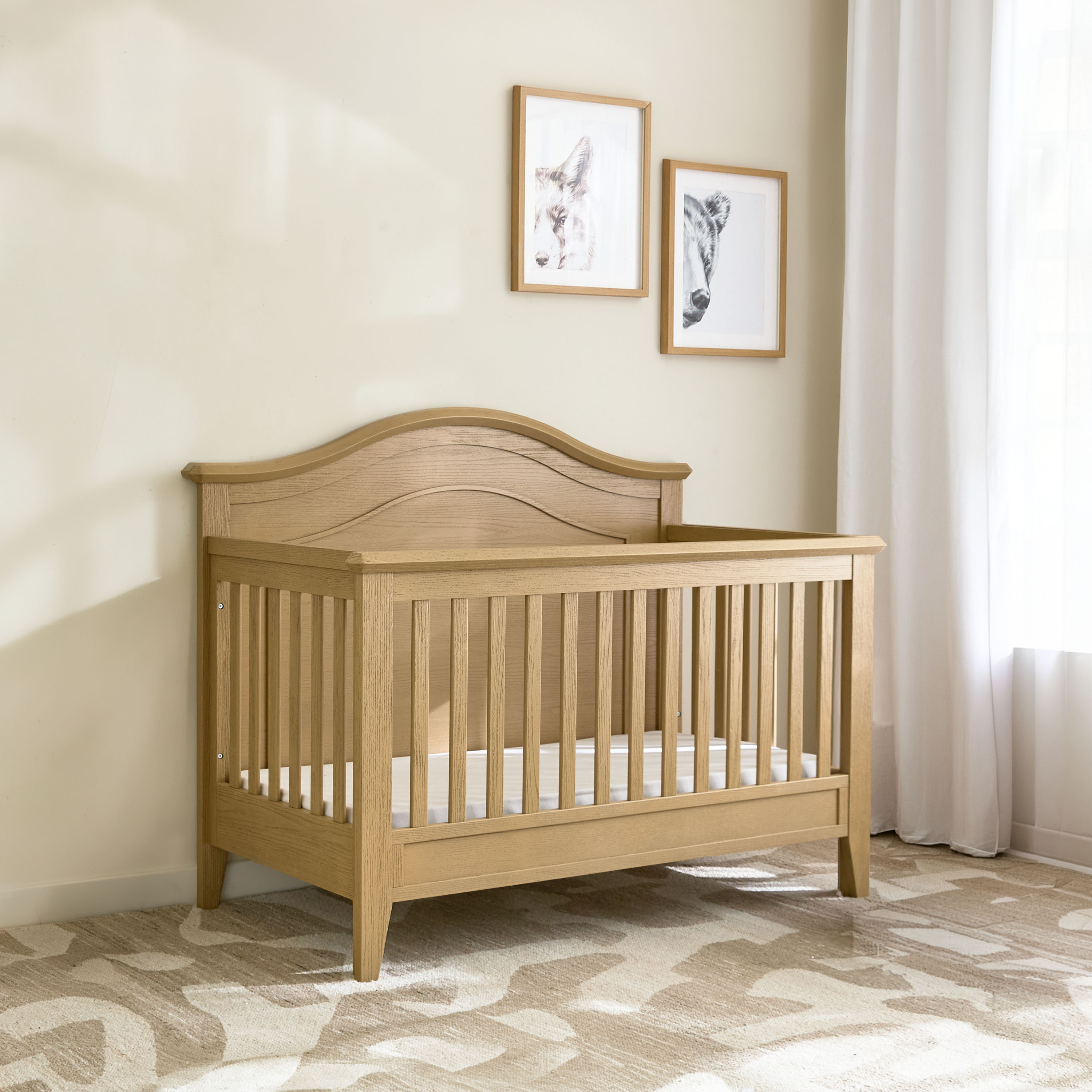 Giggles Atlas Crib with 2-in-1 Convertible Design and Adjustable Height (Up to 6 years)-baby-nursery-furniture-cribsandbeds-babycribs-image-2