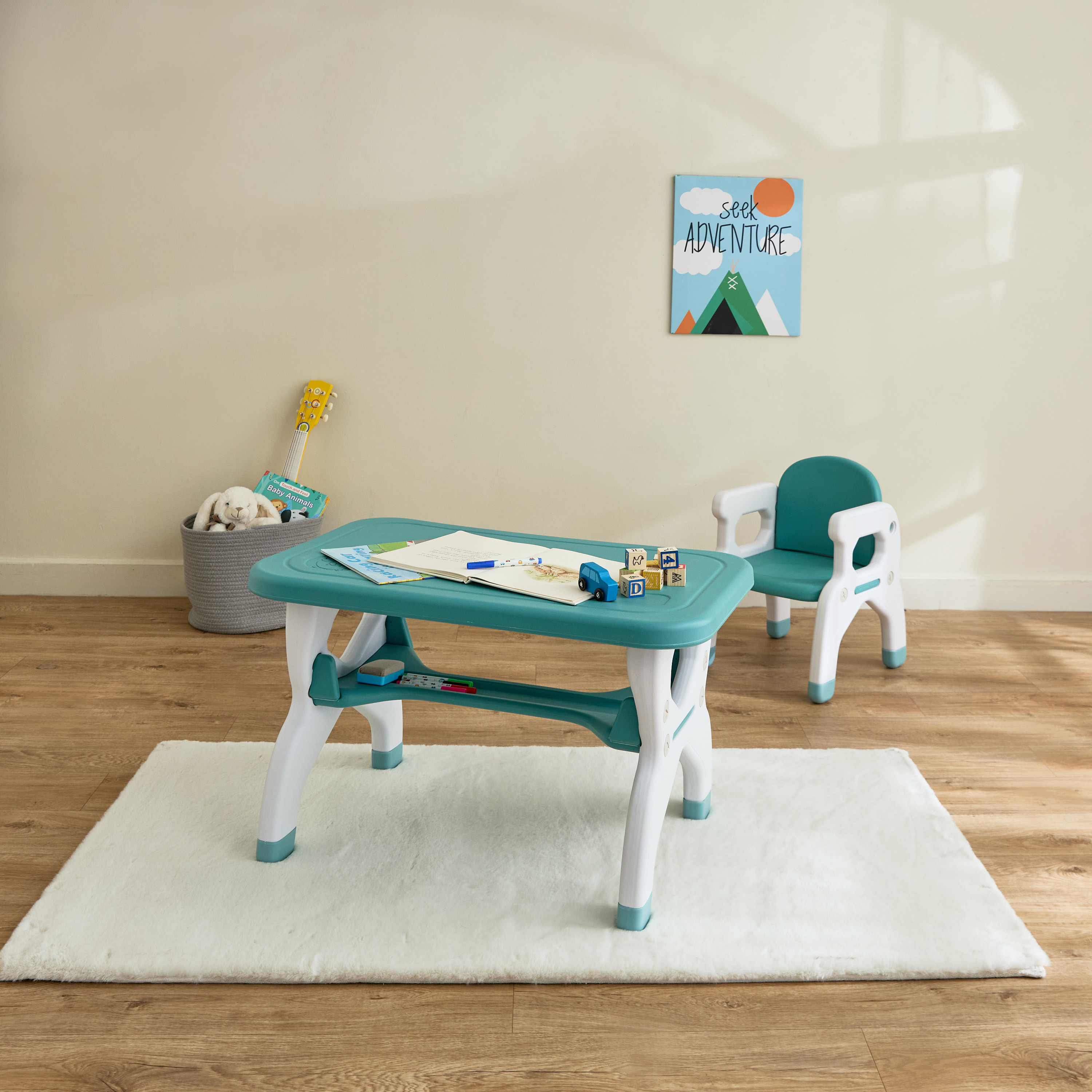 Little Bloomers Chair and Table Set with Bear Design-baby-nursery-furniture-chairsandtables-image-1