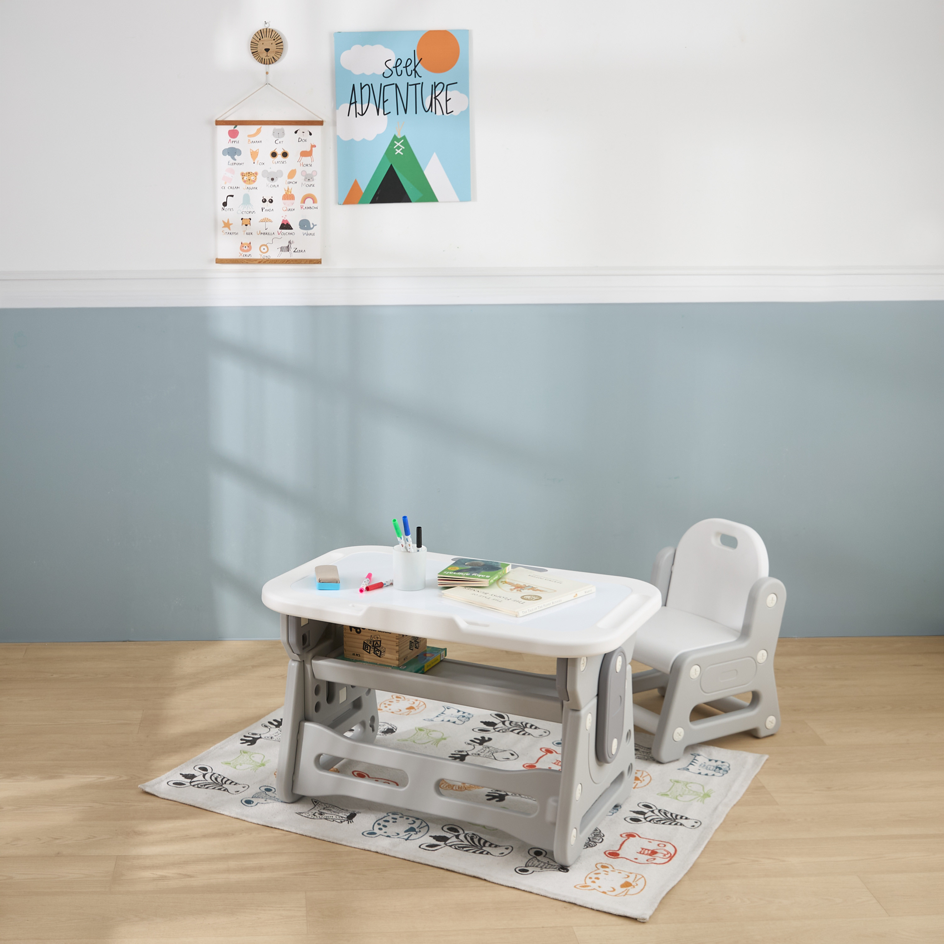 Little Bloomers Chair and Table Set with Adjustable Height-baby-nursery-furniture-chairsandtables-image-1