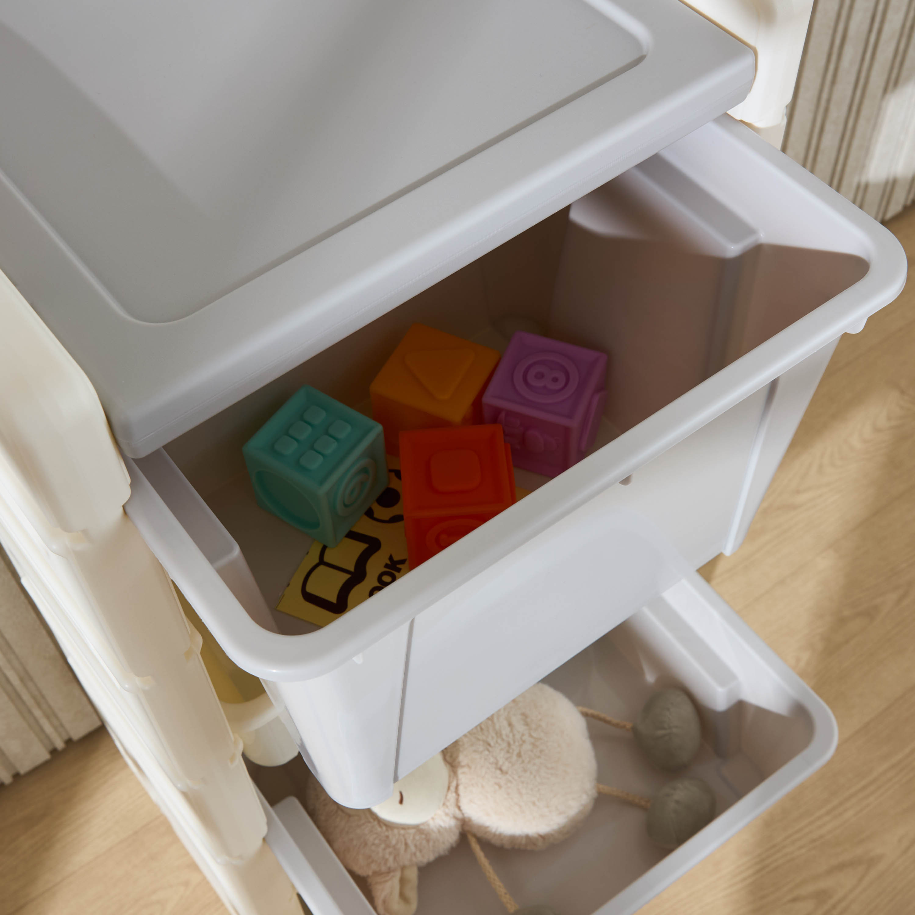 Little Bloomers Toy Storage Organiser with 4 Bins-baby-nursery-furniture-wardrobesandstorage-image-3