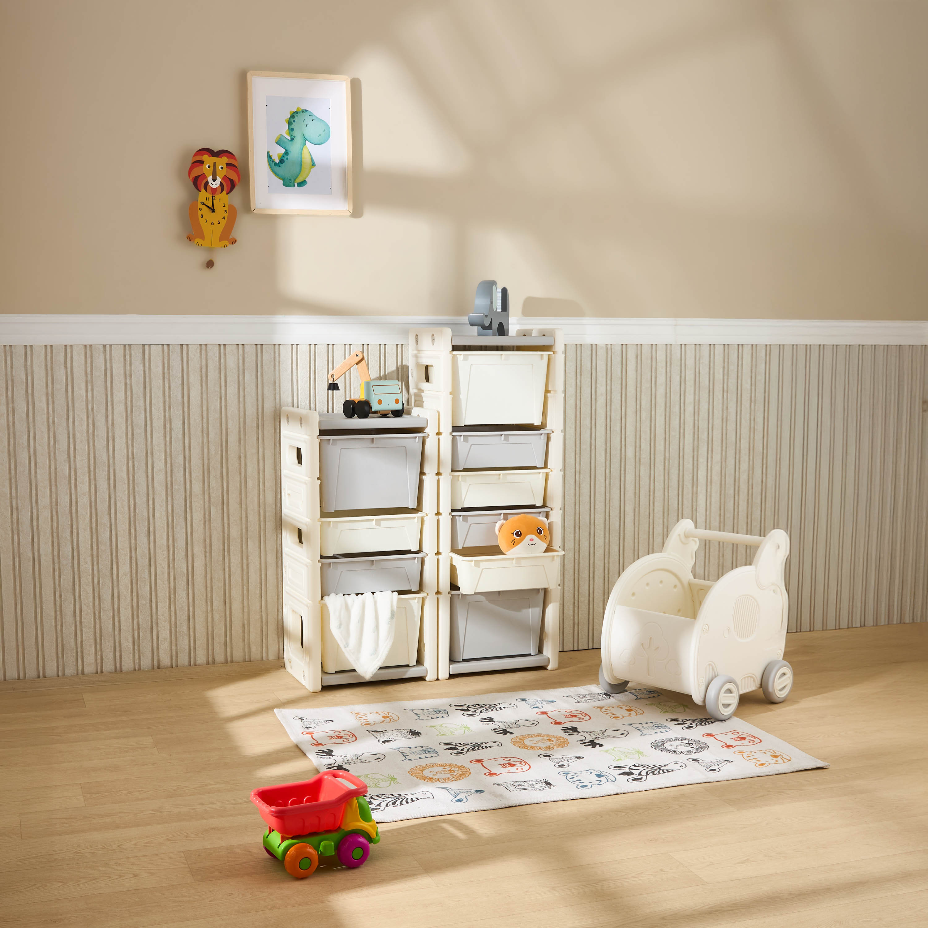 Little Bloomers Toy Storage Organiser with 4 Bins-baby-nursery-furniture-wardrobesandstorage-image-8
