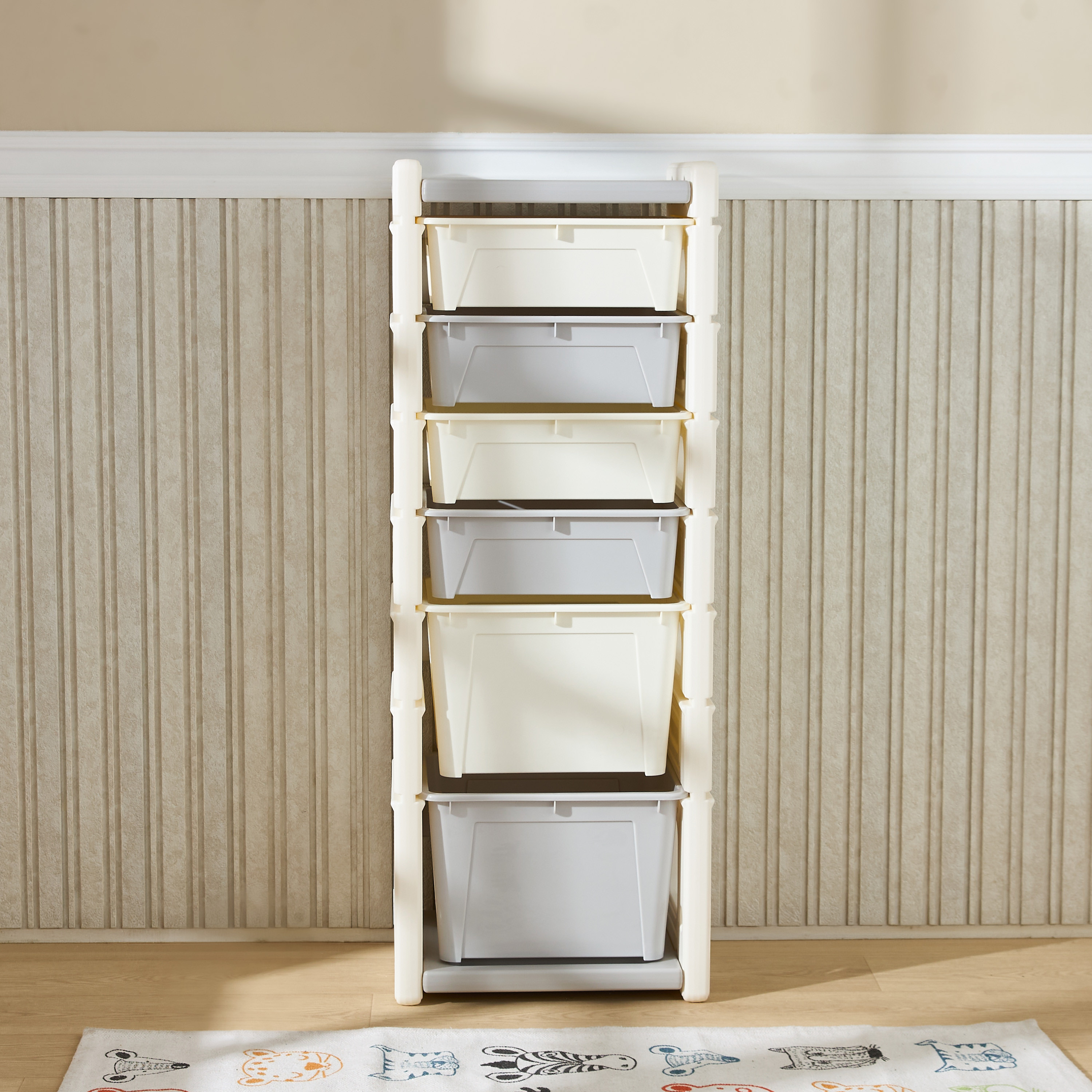 Little Bloomers Toy Storage Organiser with 6 Bins-baby-nursery-furniture-wardrobesandstorage-image-1