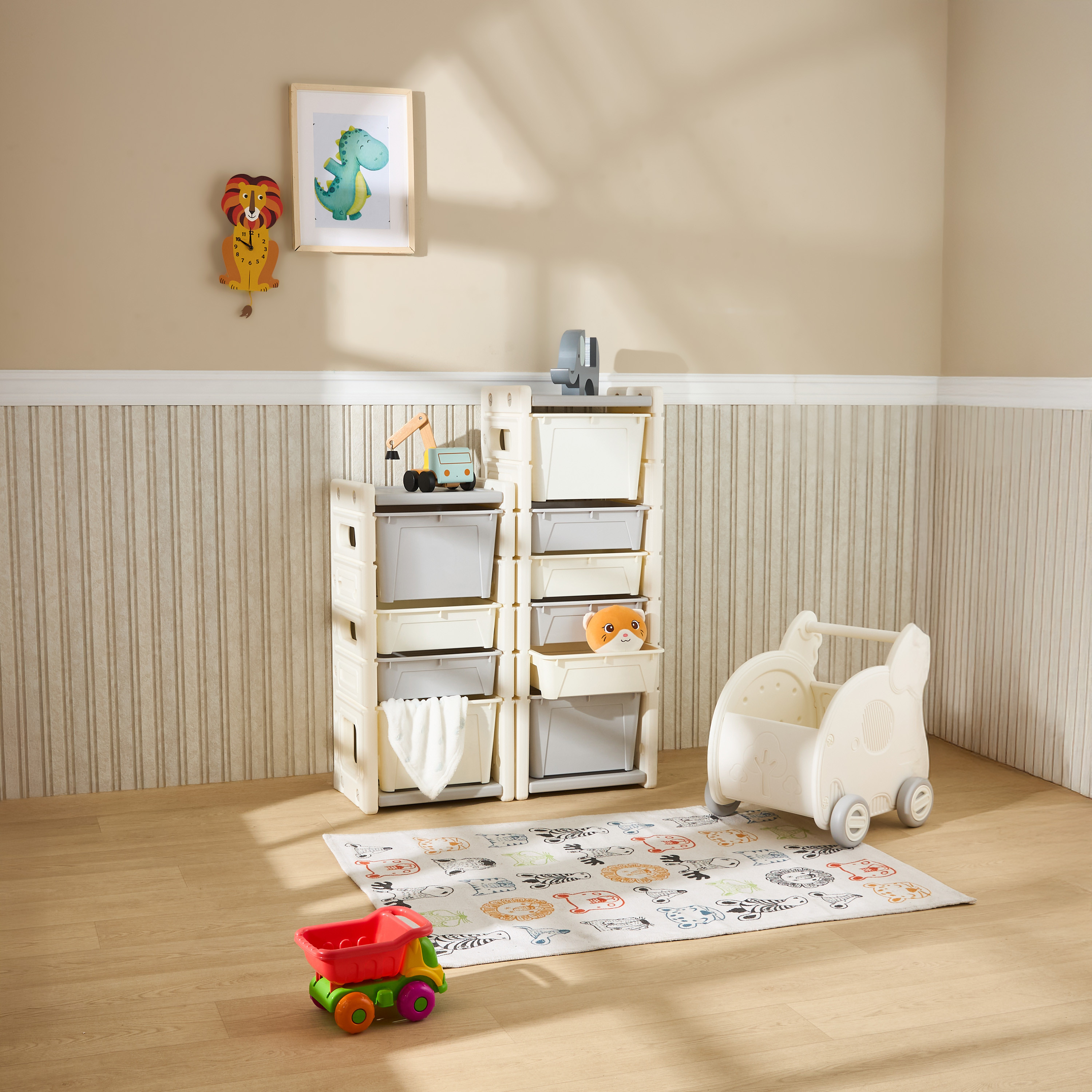 Little Bloomers Toy Storage Organiser with 6 Bins-baby-nursery-furniture-wardrobesandstorage-image-7