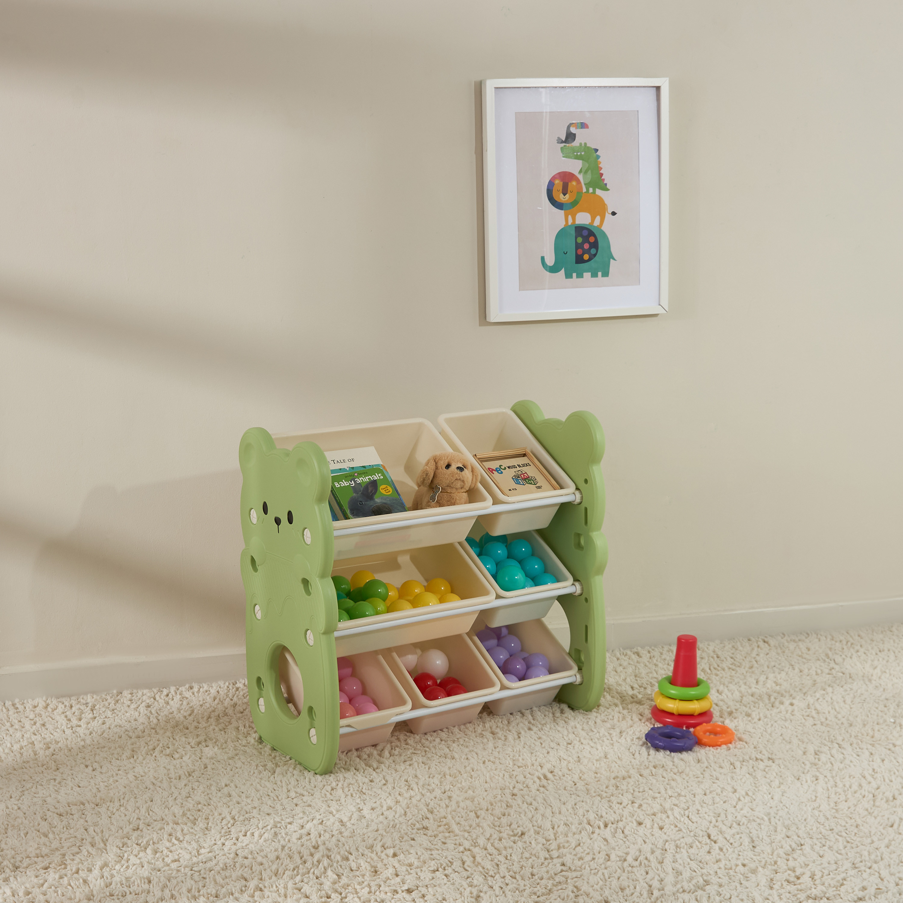 Little Bloomers 45x35x66 cm Toy Storage with Open Bins-baby-nursery-furniture-wardrobesandstorage-image-1