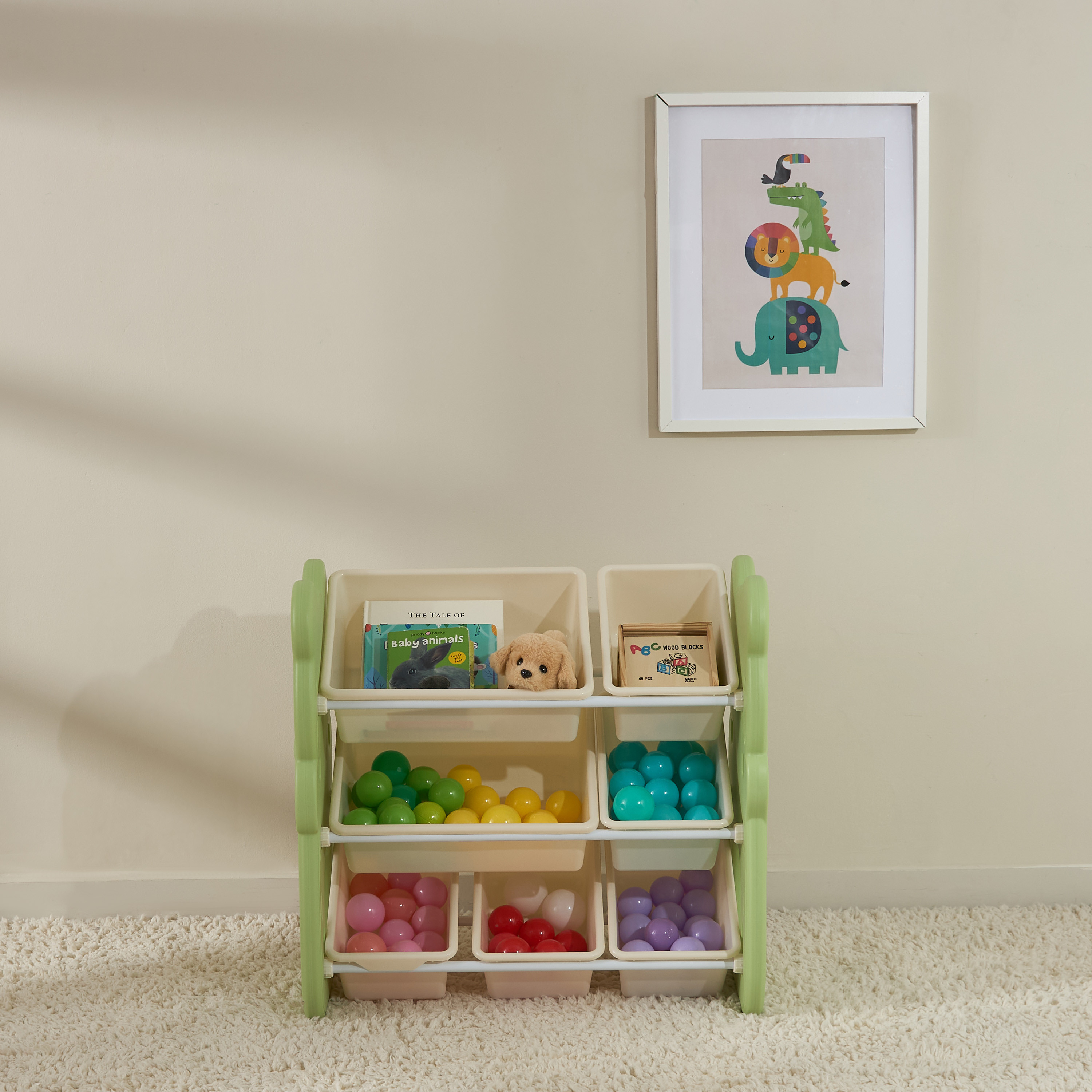 Little Bloomers 45x35x66 cm Toy Storage with Open Bins-baby-nursery-furniture-wardrobesandstorage-image-2