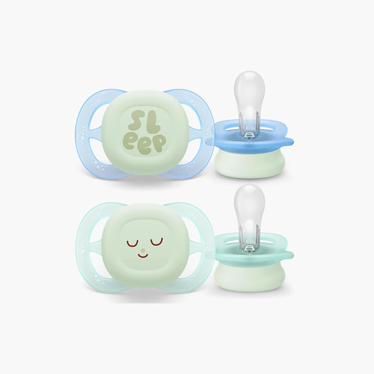 Pack of 2 Philips Avent Ultra Start Night Time Baby Pacifier with Glow-in-the-dark Cap - 0-2 Months-baby-feeding-pacifiers-image-1
