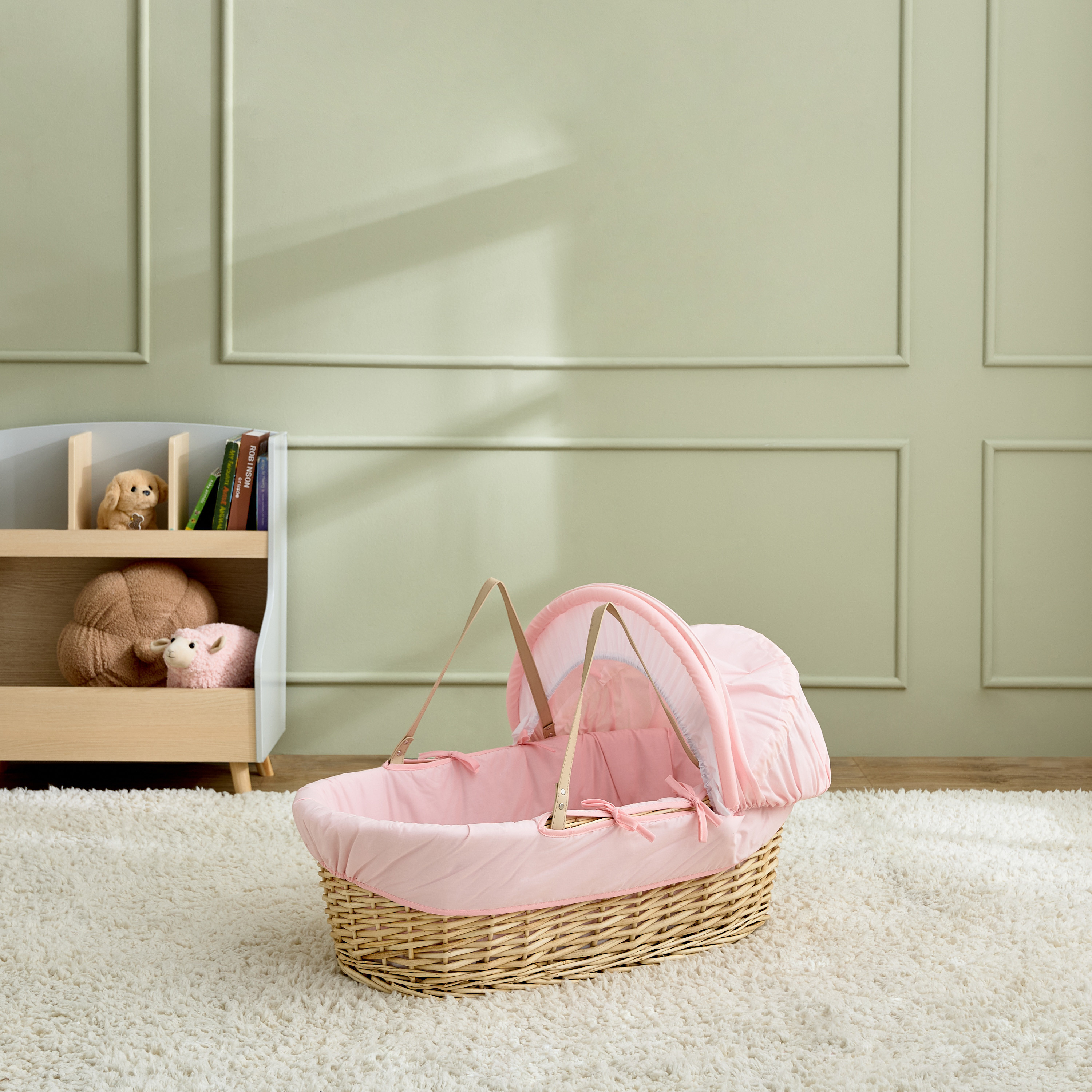 Juniors Eddie Baby Moses Basket with Sun Canopy, Up to 6 months-baby-nursery-furniture-mosesbaskets-image-1