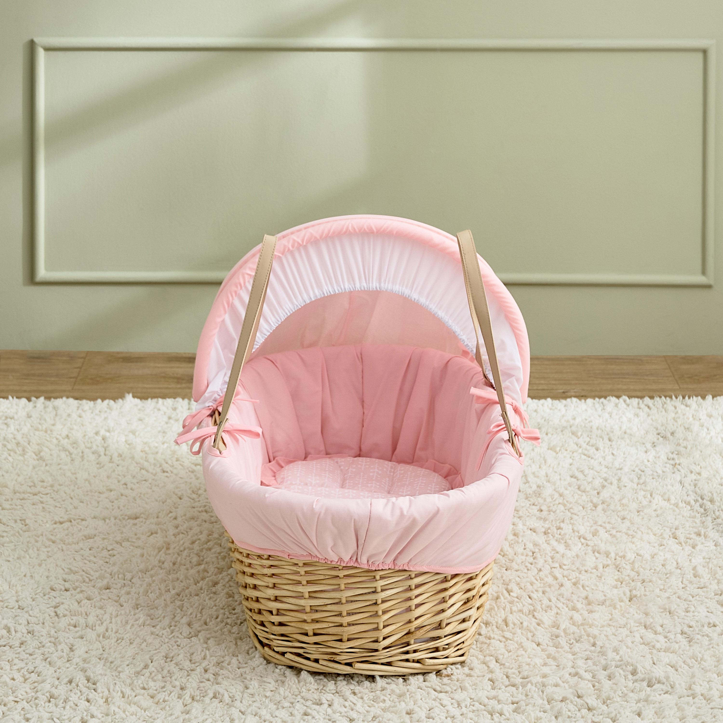 Juniors Eddie Baby Moses Basket with Sun Canopy, Up to 6 months-baby-nursery-furniture-mosesbaskets-image-2