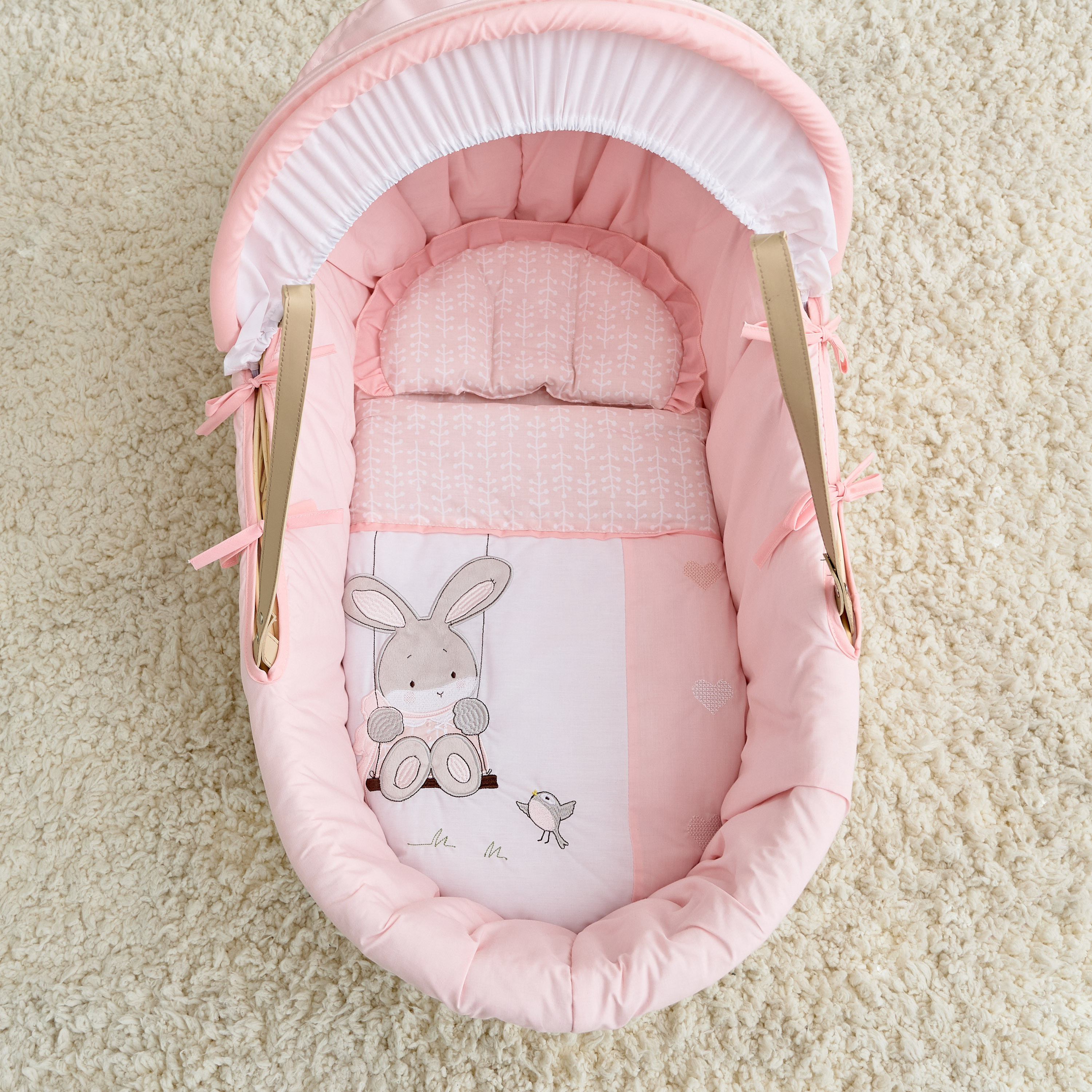 Juniors Eddie Baby Moses Basket with Sun Canopy, Up to 6 months-baby-nursery-furniture-mosesbaskets-image-5