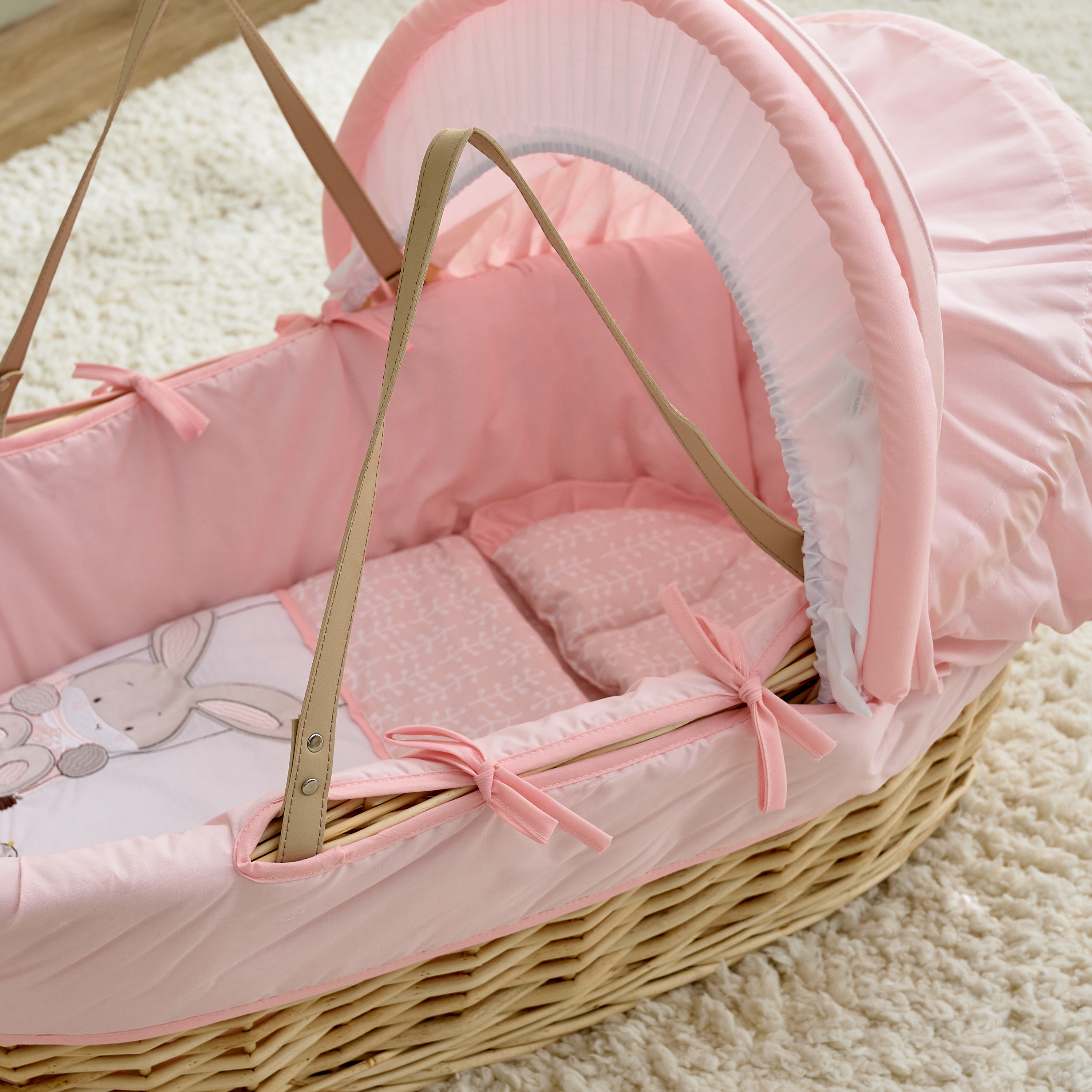 Juniors Eddie Baby Moses Basket with Sun Canopy, Up to 6 months-baby-nursery-furniture-mosesbaskets-image-7