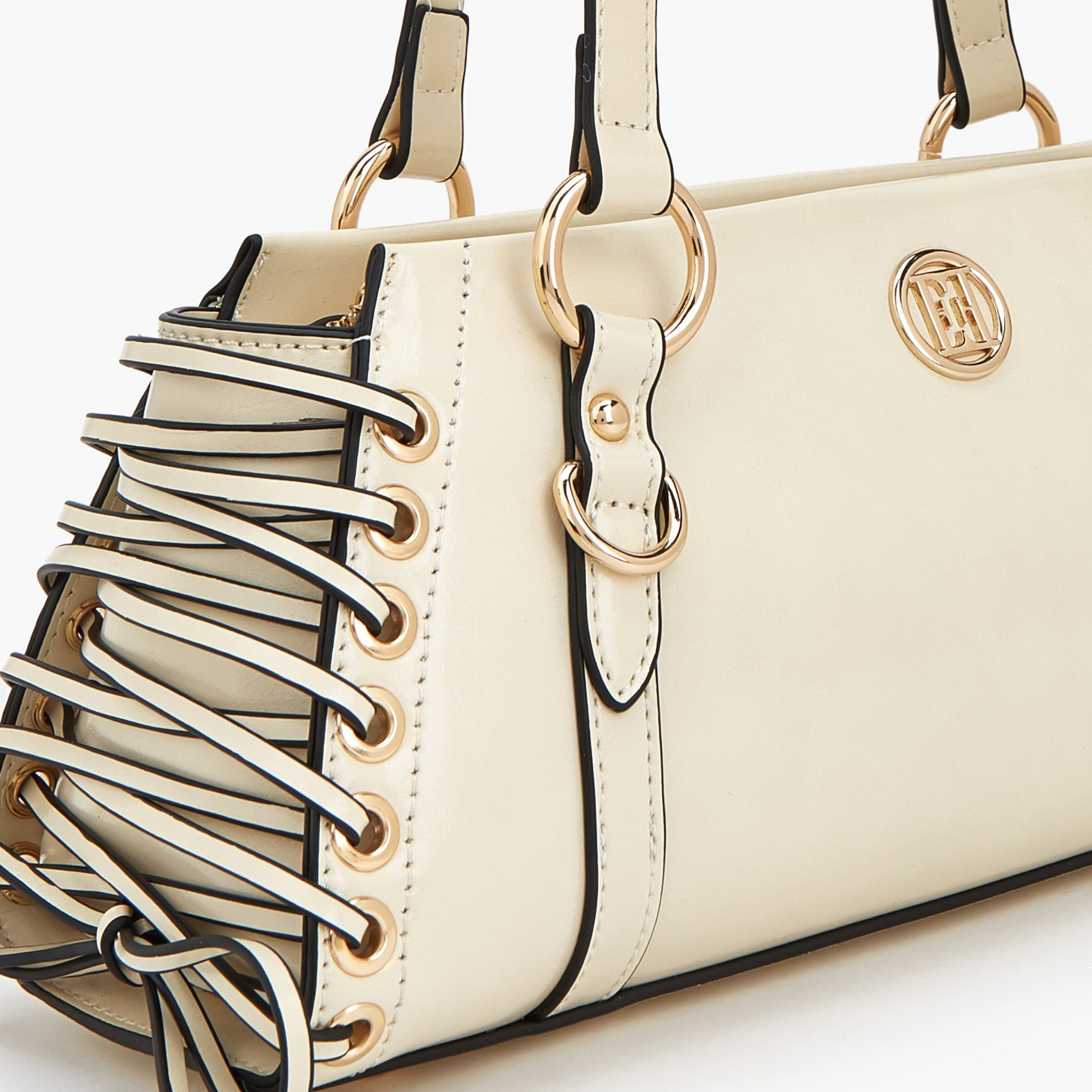 Elle Lace Detail Shoulder Bag with Double Handle-women-bagsandwallets-handbags-image-3