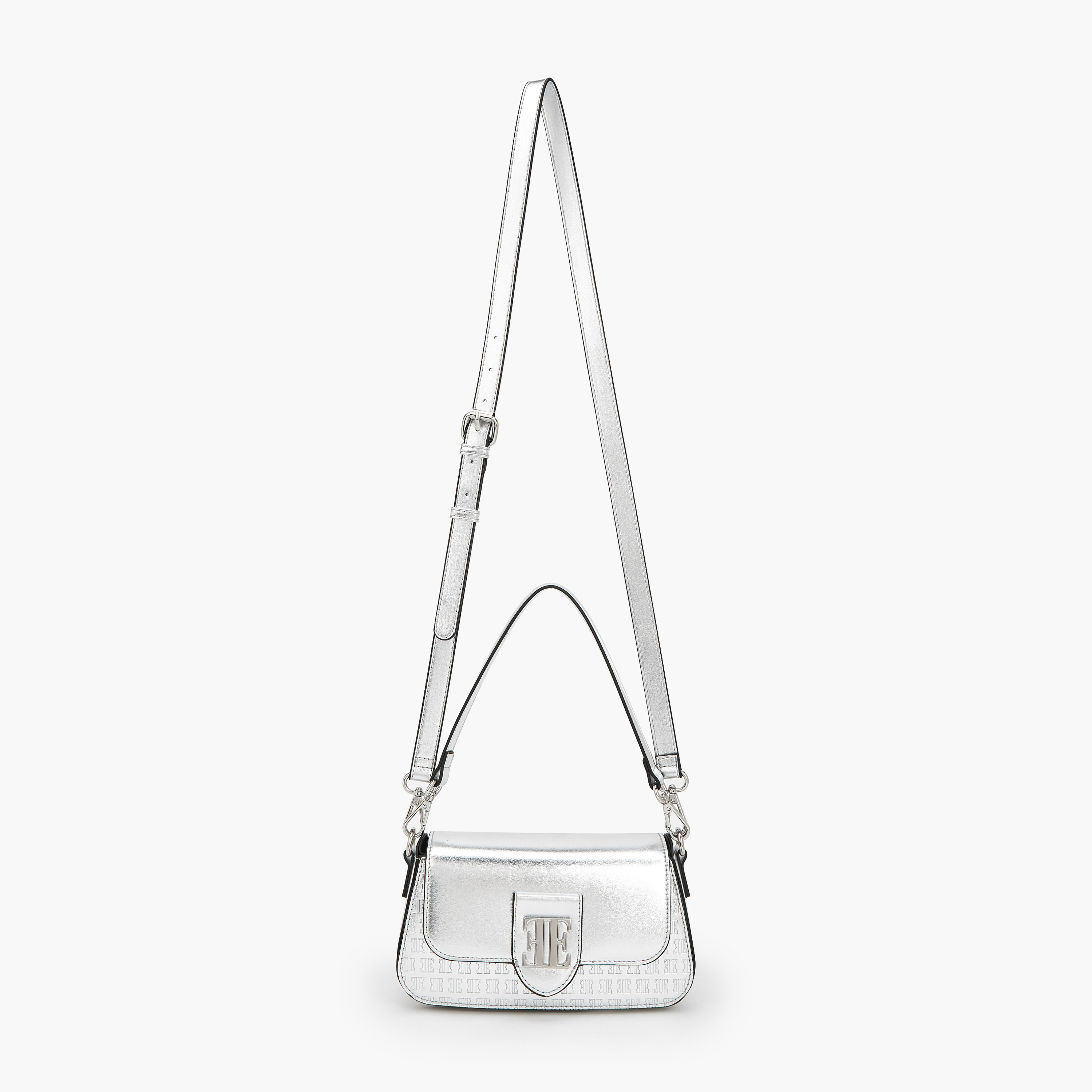 Elle Monogram Embossed Shoulder Bag with Adjustable Strap-women-bagsandwallets-handbags-image-2