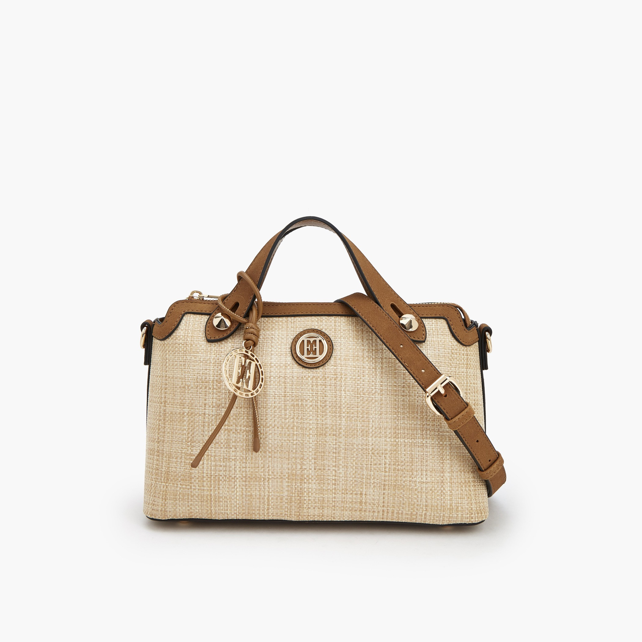 Elle Textured Tote Bag with Detachable Strap-women-bagsandwallets-handbags-image-1