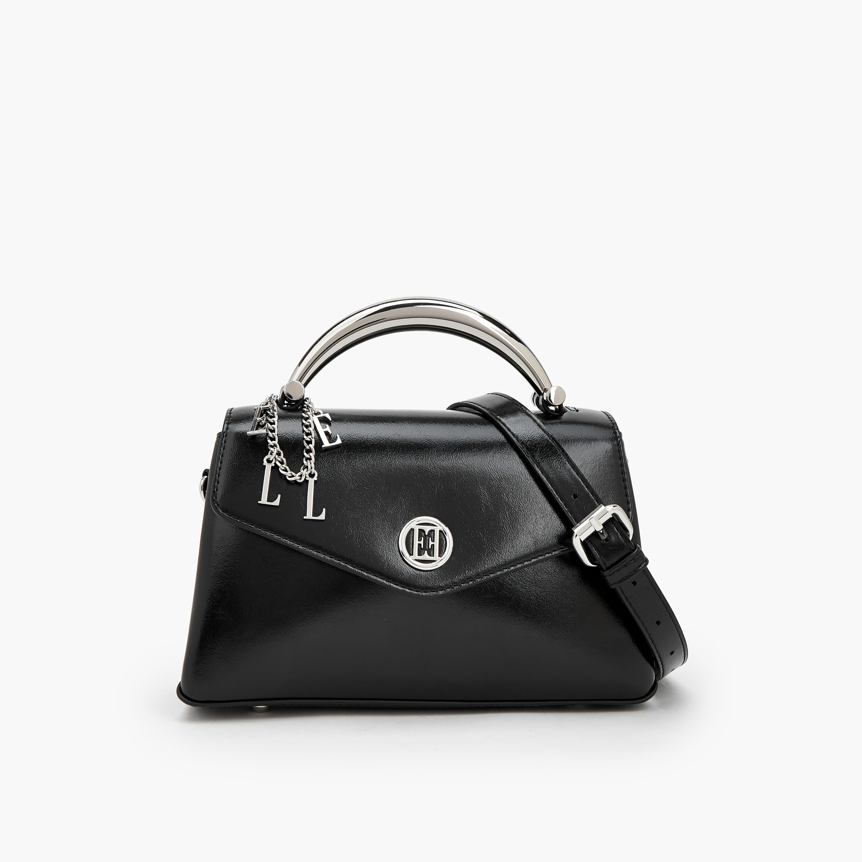 Elle Charm Detail Satchel Bag with Handle-women-bagsandwallets-handbags-image-1