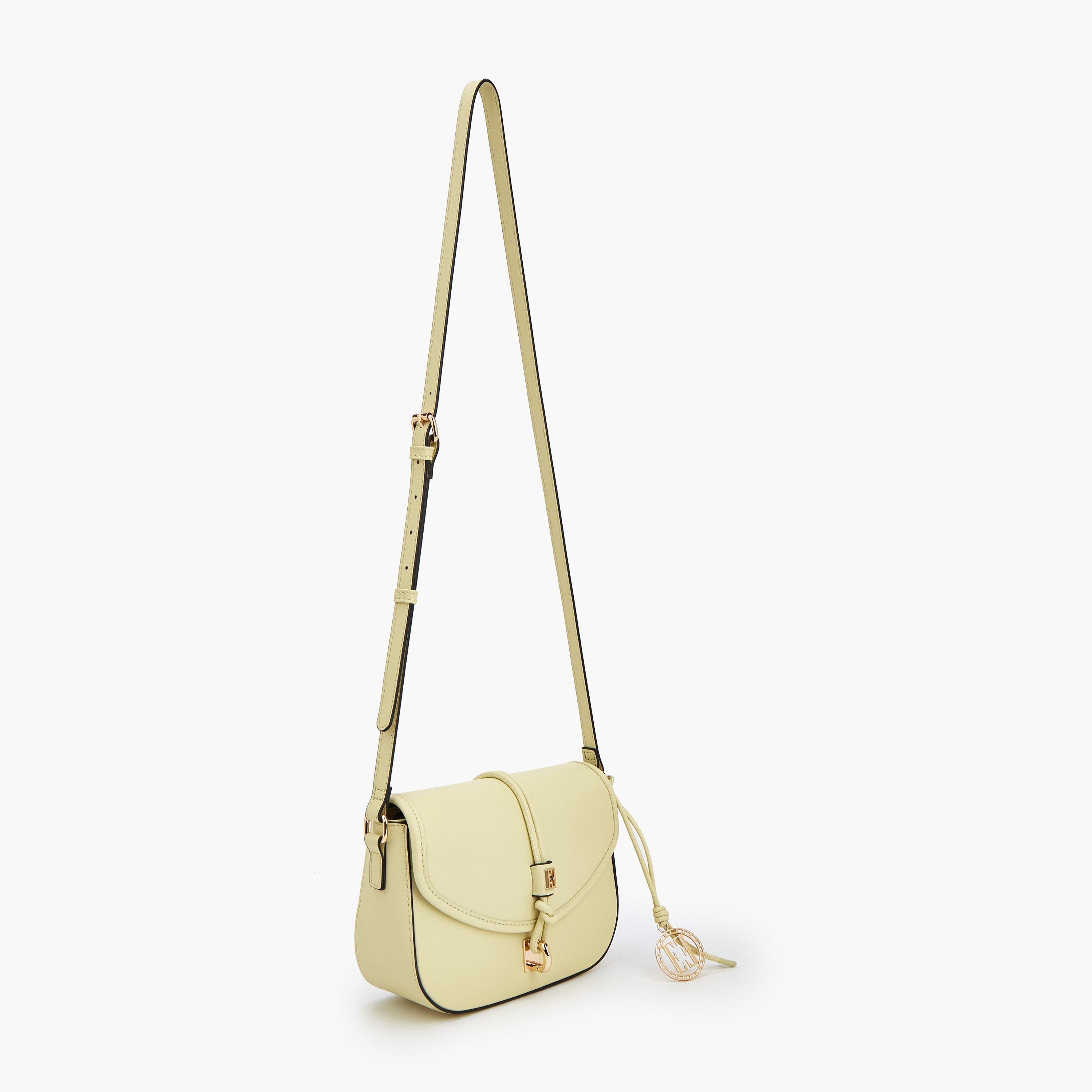 Elle Textured Solid Crossbody Bag with Twist Lock Closure-women-bagsandwallets-handbags-image-2
