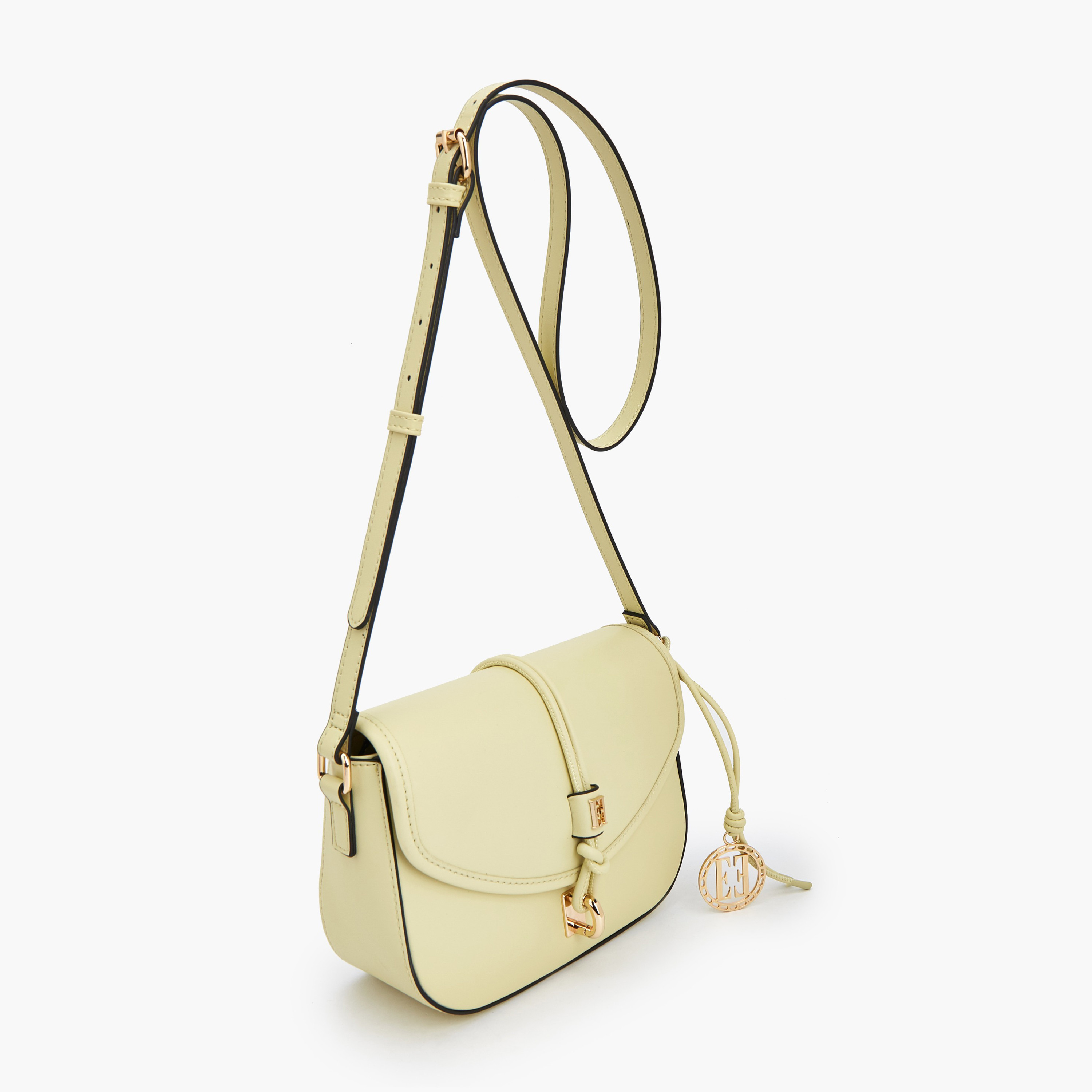 Elle Textured Solid Crossbody Bag with Twist Lock Closure-women-bagsandwallets-handbags-image-4