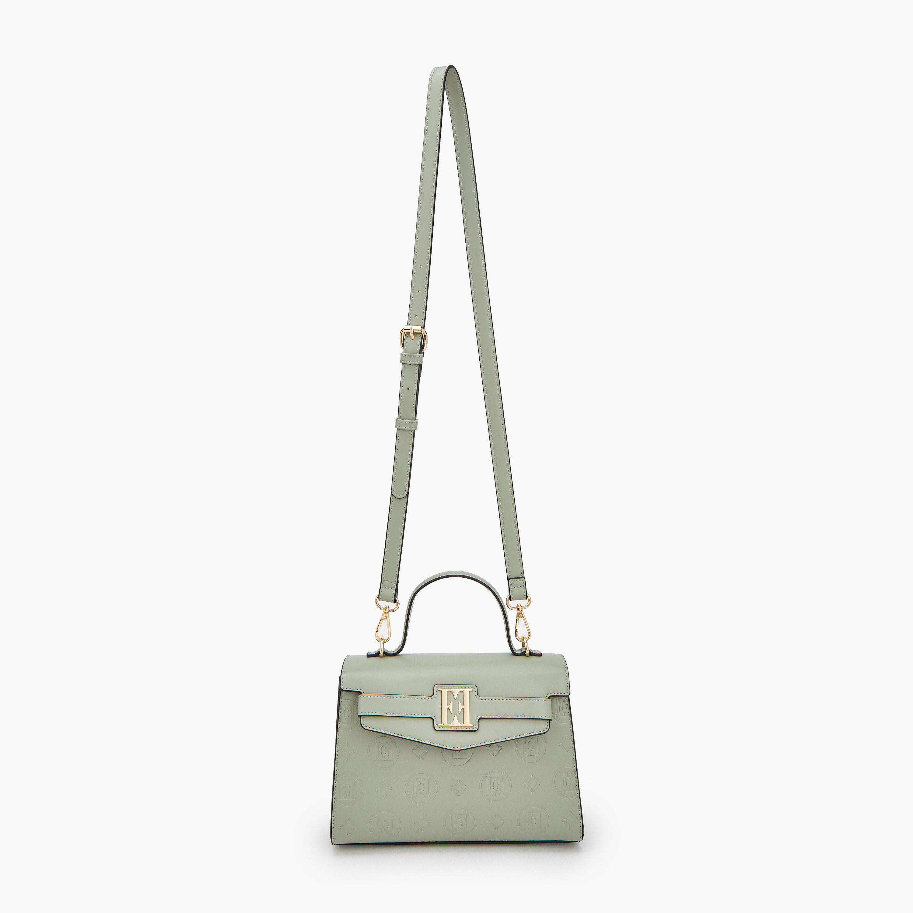 Elle Monogram Embossed Satchel Bag with Detachable Strap-women-bagsandwallets-handbags-image-2