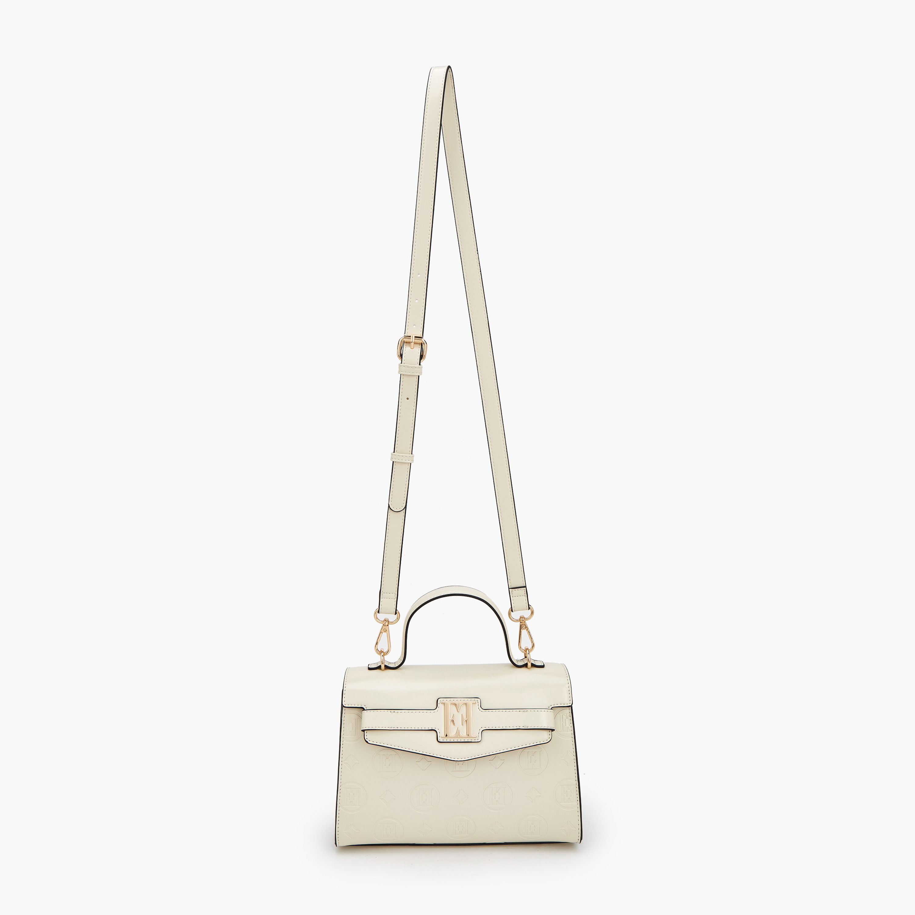 Elle Monogram Embossed Satchel Bag with Detachable Strap-women-bagsandwallets-handbags-image-2