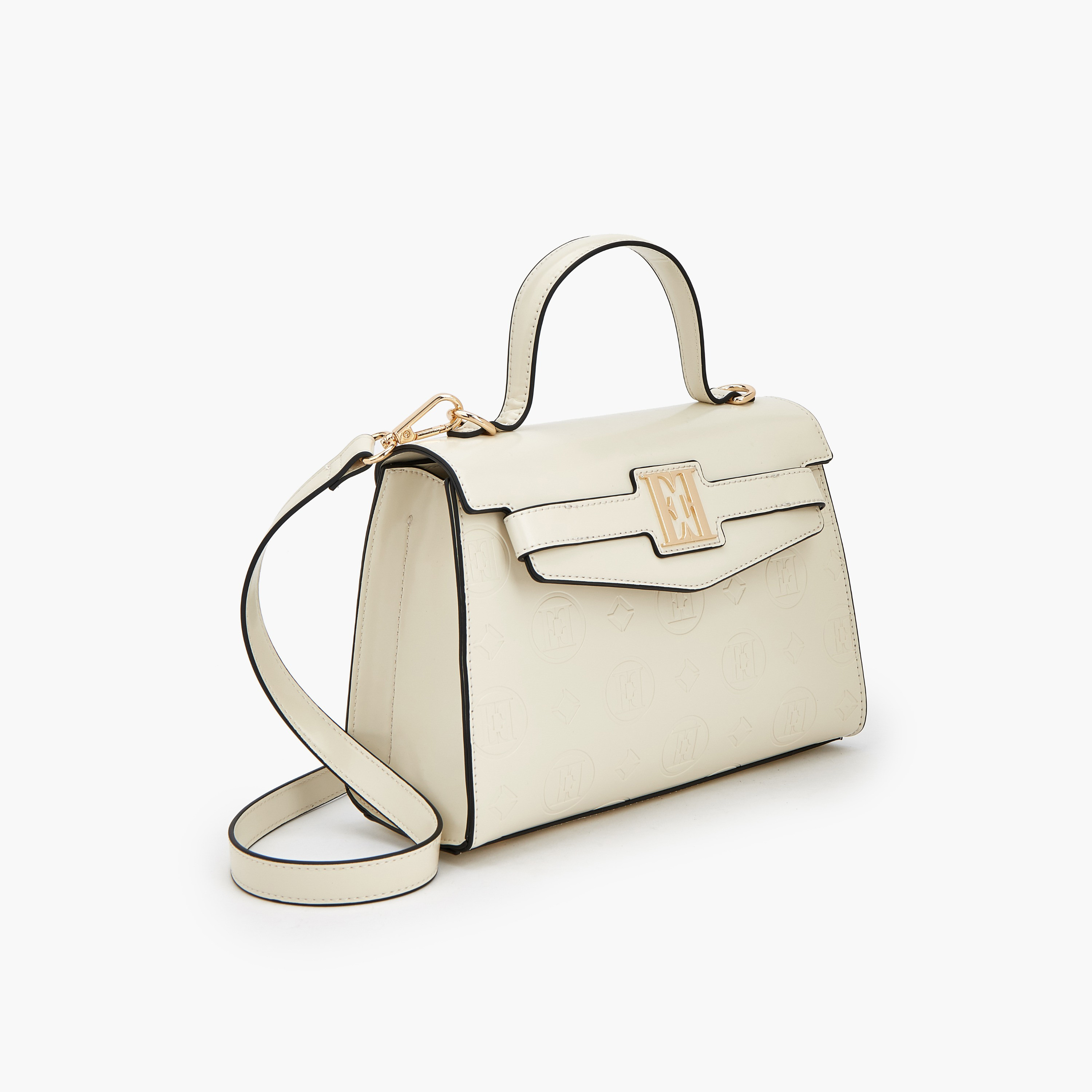 Elle Monogram Embossed Satchel Bag with Detachable Strap-women-bagsandwallets-handbags-image-3