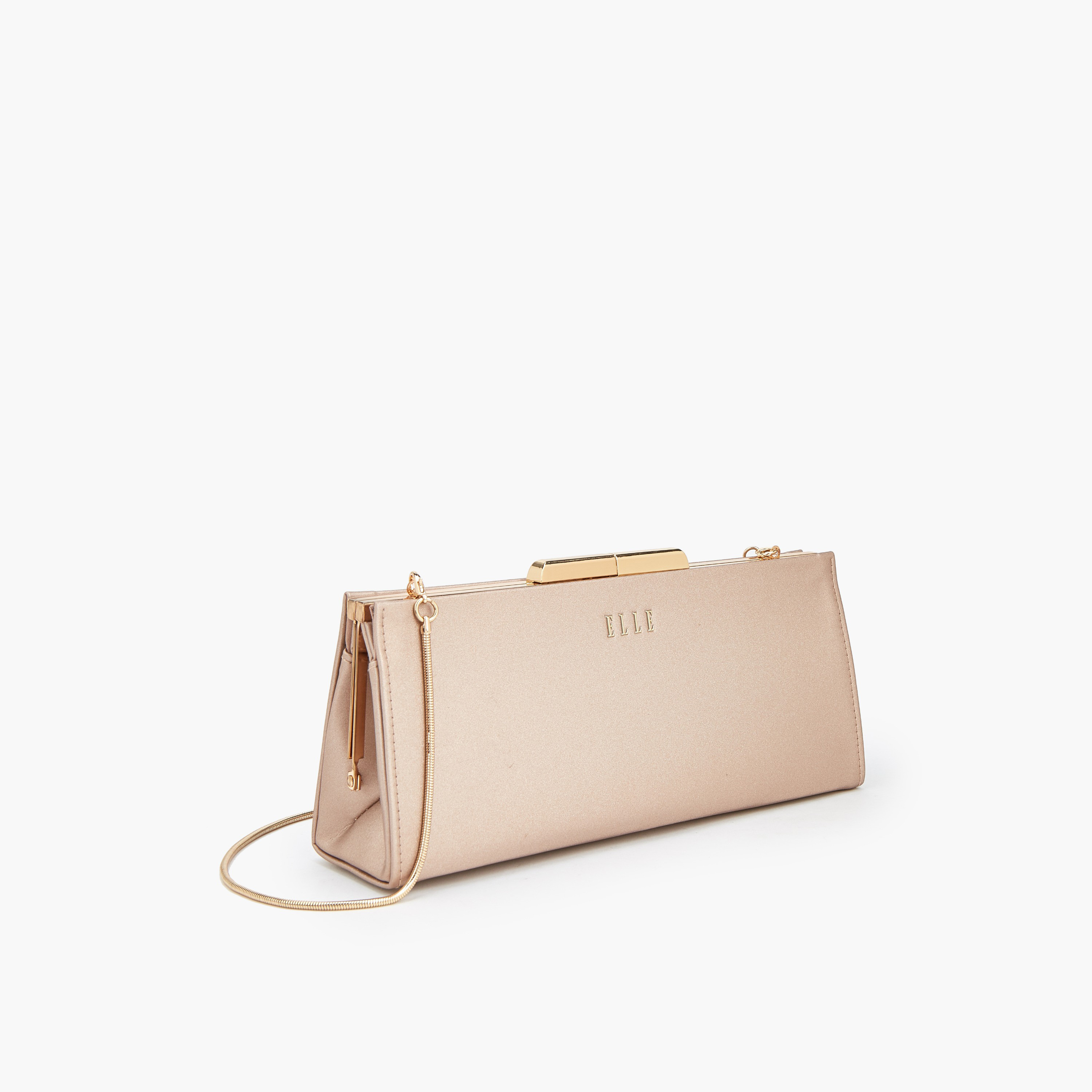 شنطة كلاتش بتفاصيل شعار مع حزام سلسلة من إيل-women-bagsandwallets-handbags-image-3