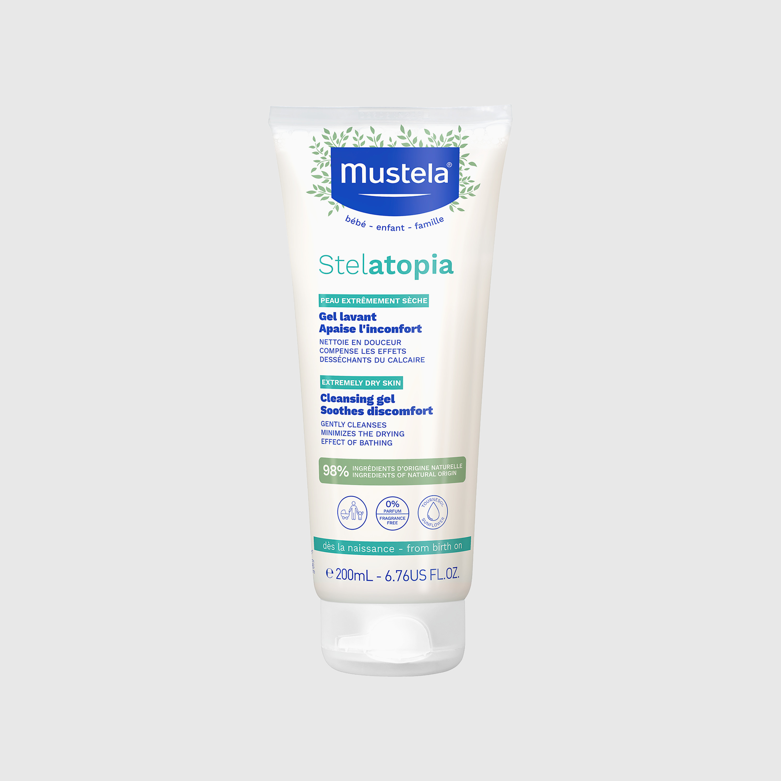 Mustela Stelatopia Cleansing Gel - 200 ml-baby-bathandcare-hairbodyskincare-bodywashandsoaps-image-1