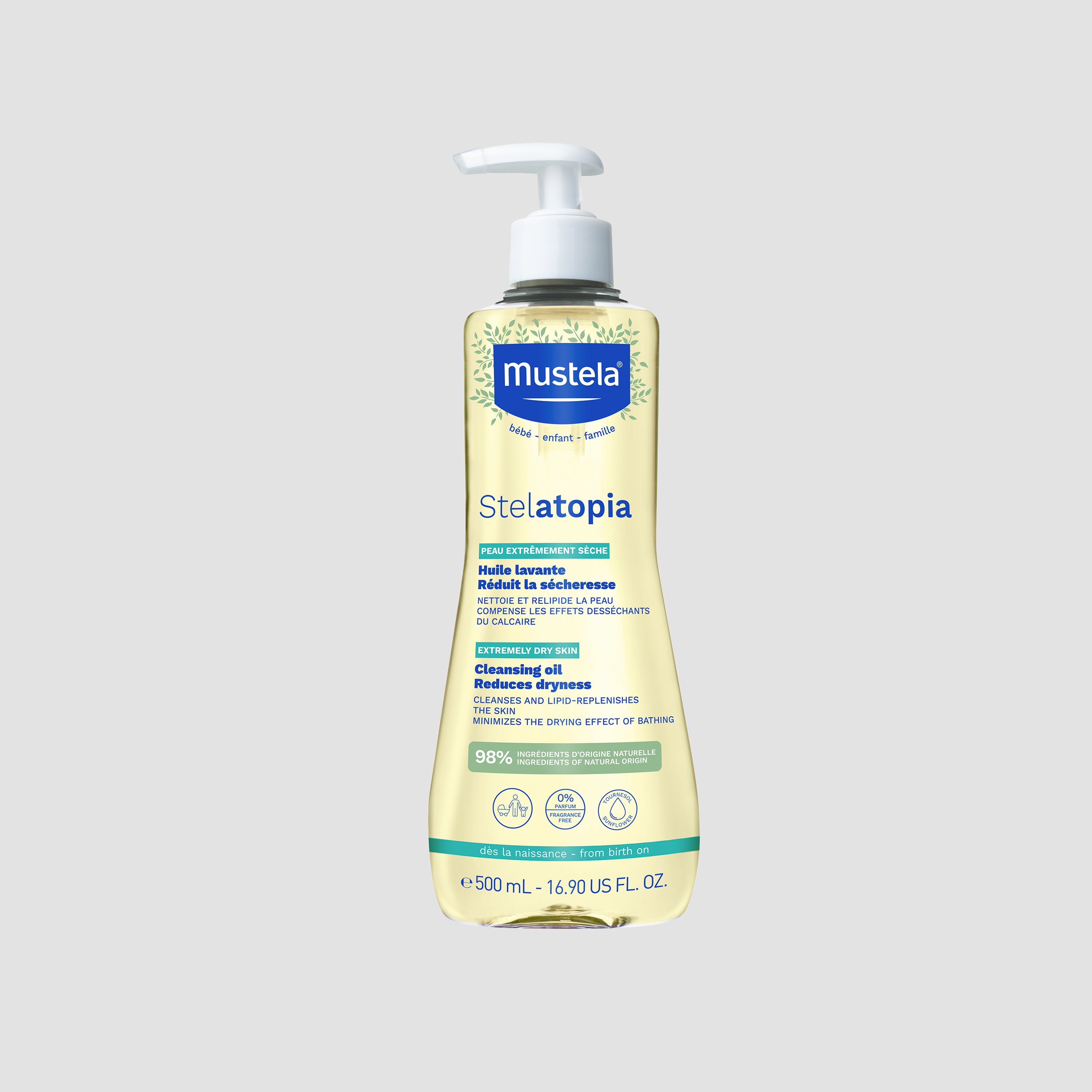 Mustela Stelatopia Cleansing Oil - 500 ml-baby-bathandcare-hairbodyskincare-babyoil-image-1