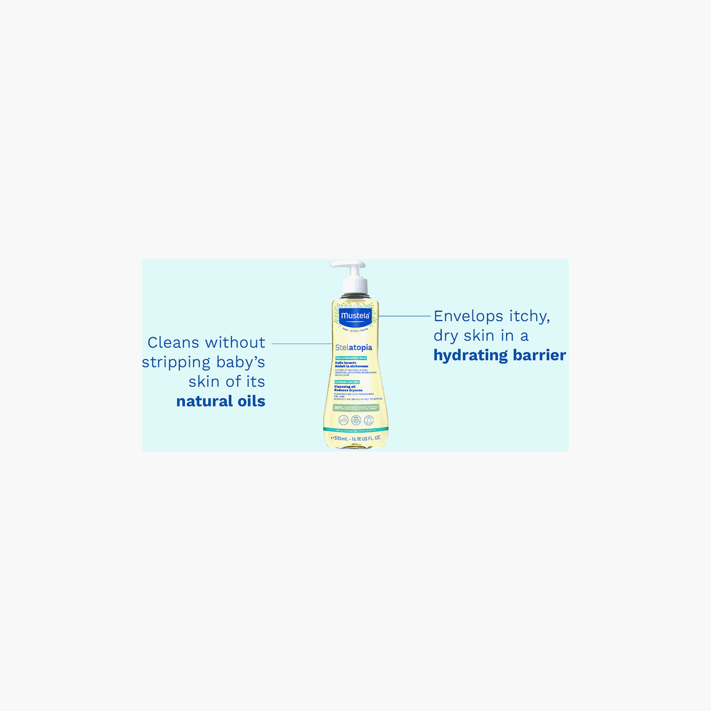 Mustela Stelatopia Cleansing Oil - 500 ml-baby-bathandcare-hairbodyskincare-babyoil-image-4