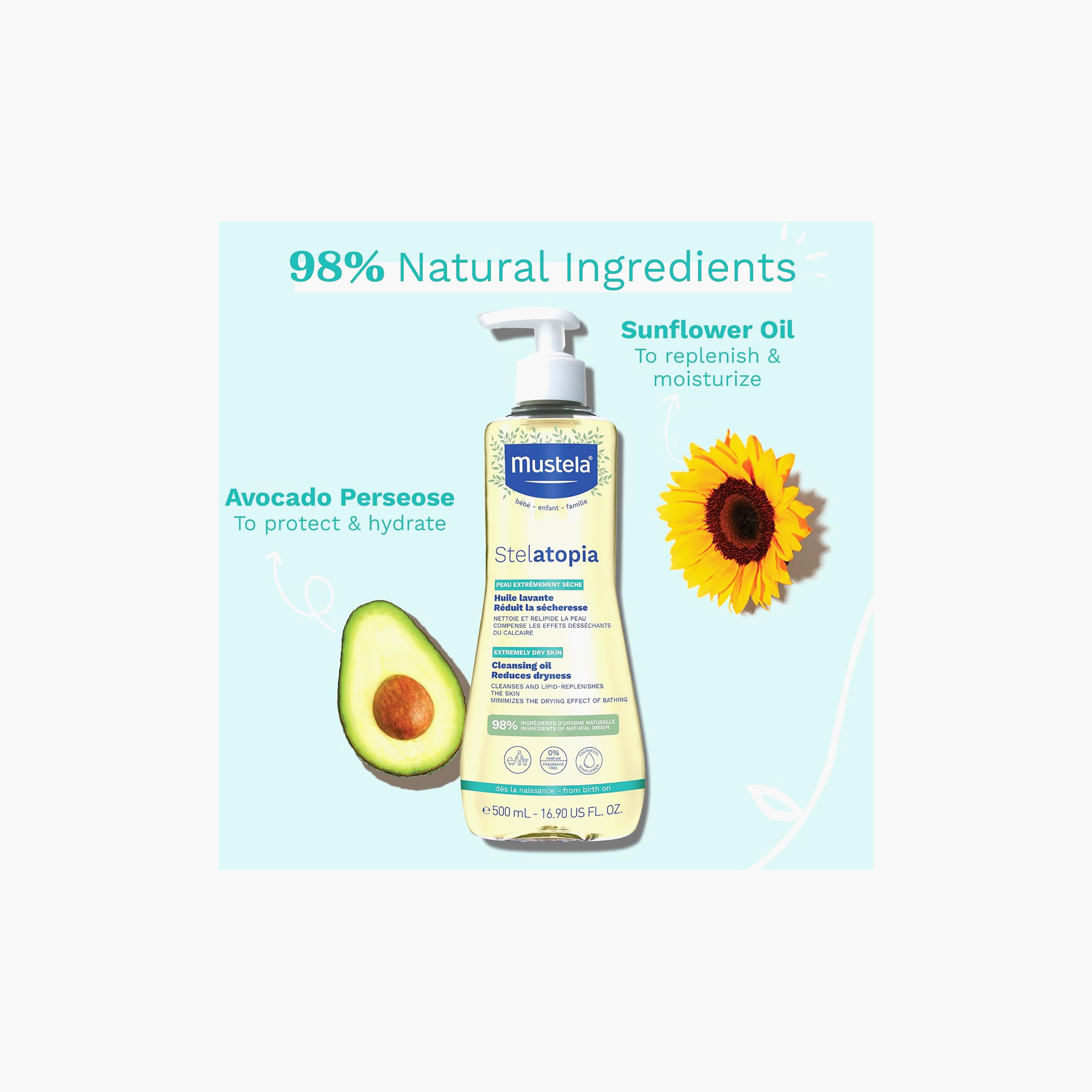 Mustela Stelatopia Cleansing Oil - 500 ml-baby-bathandcare-hairbodyskincare-babyoil-image-5
