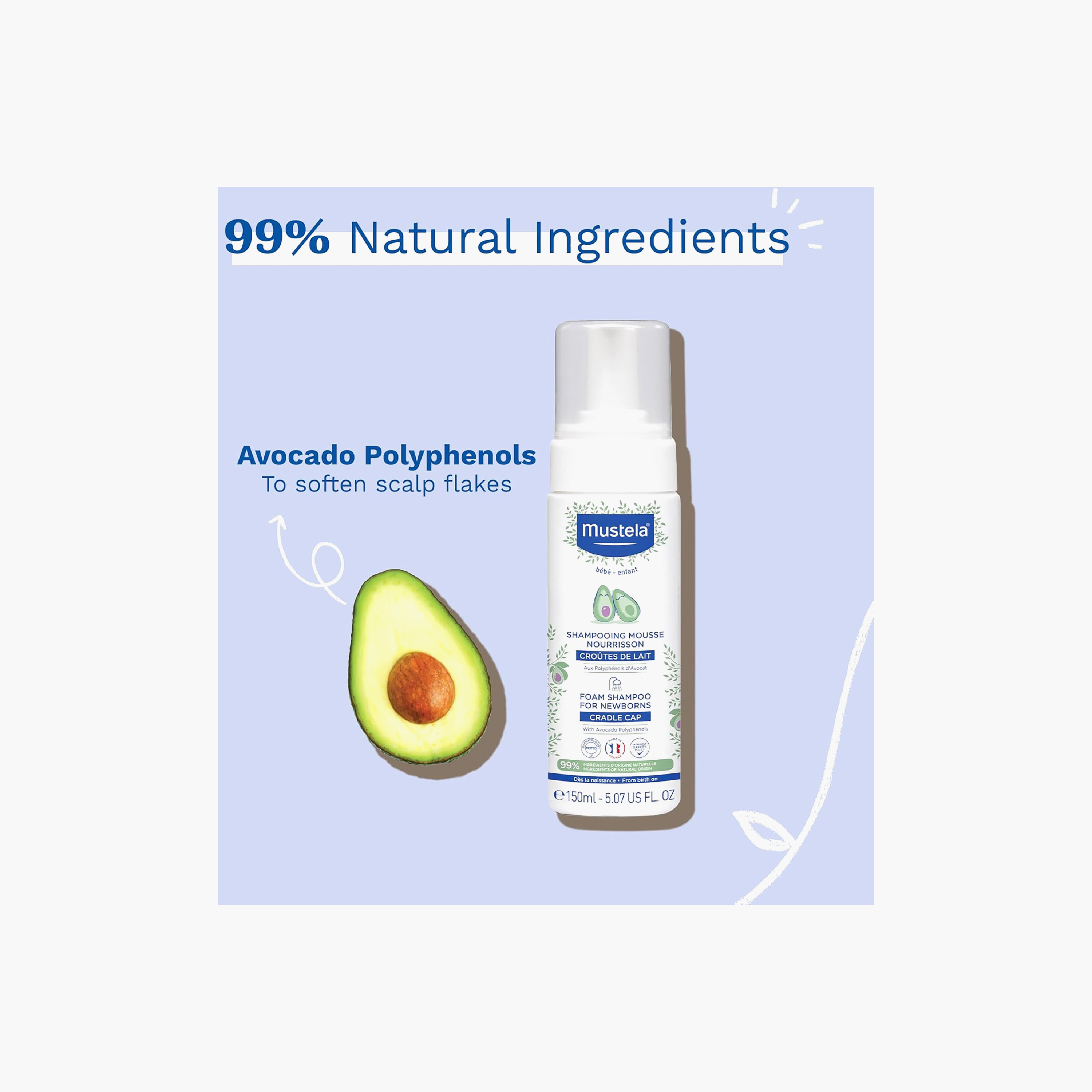 Mustela Foam Shampoo - 150 ml-baby-bathandcare-hairbodyskincare-shampooandconditioner-image-2