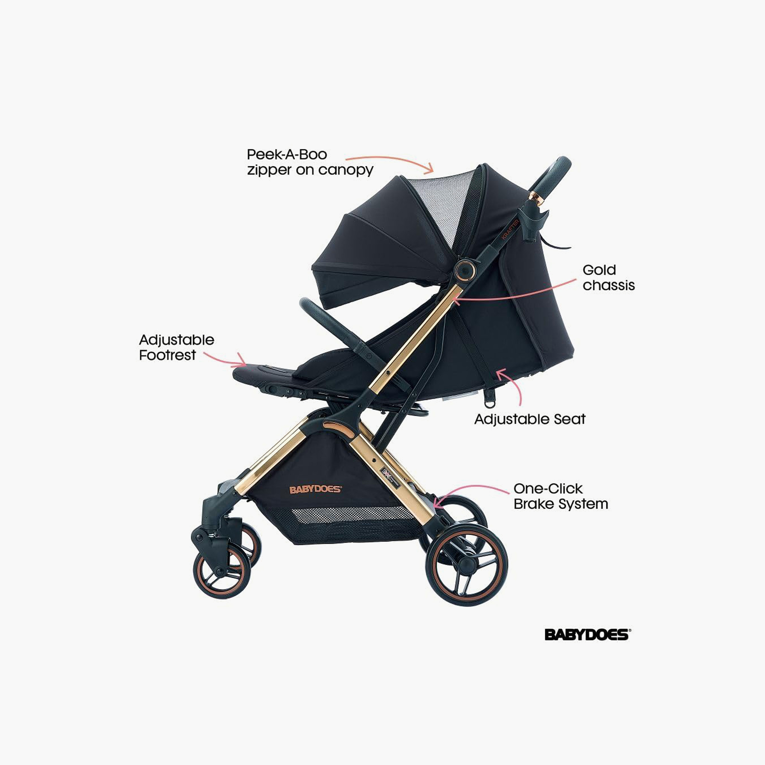 عربة أطفال كرافتر جولد بطيّ أوتوماتيكي من بيبي دوز-baby-gear-strollersandprams-strollers-image-4