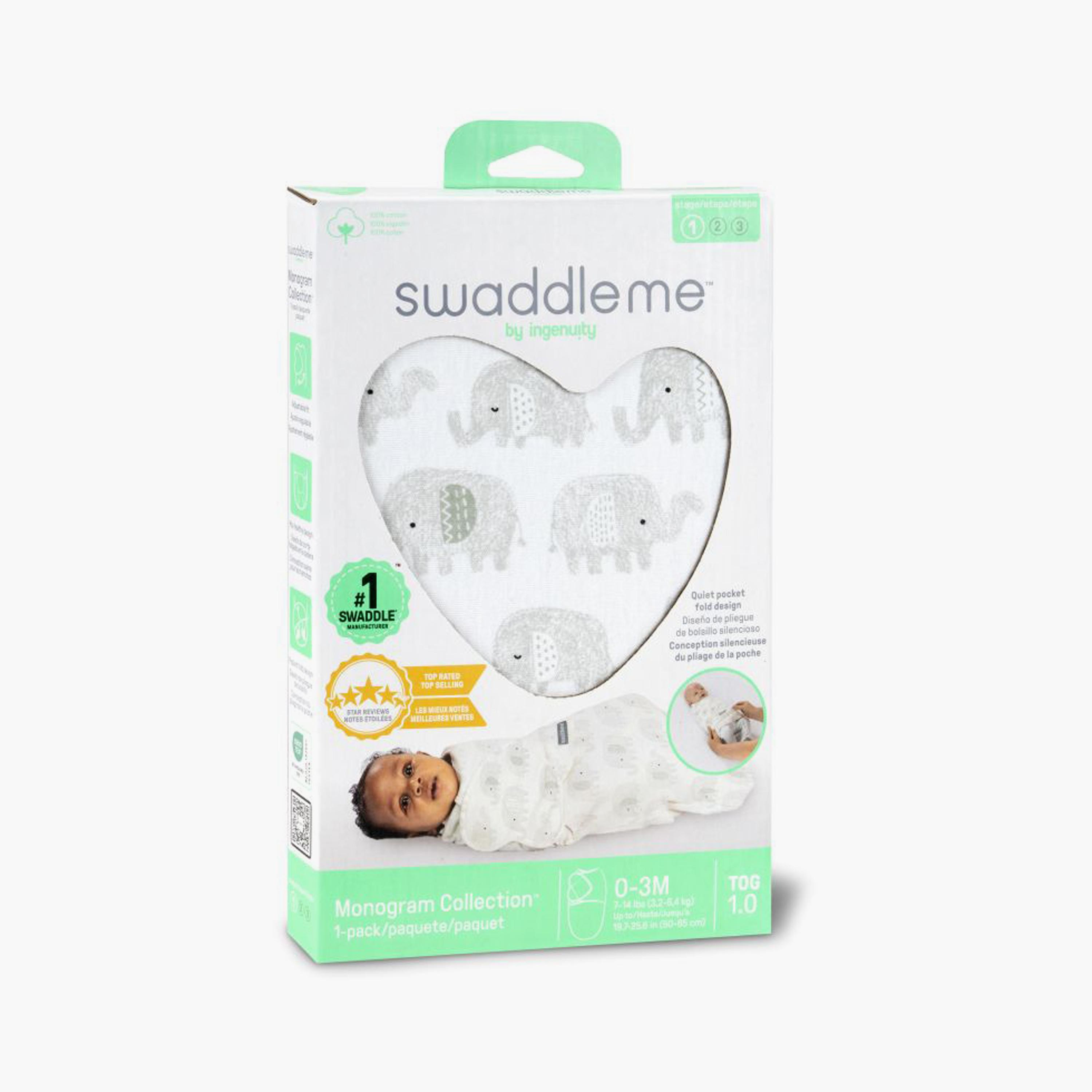 Ingenuity Swaddleme Monogram Collection Swaddle - 0-3 Months – Scribble Elephant-baby-nursery-blanketsandswaddles-swaddlesandsleepingbags-image-9