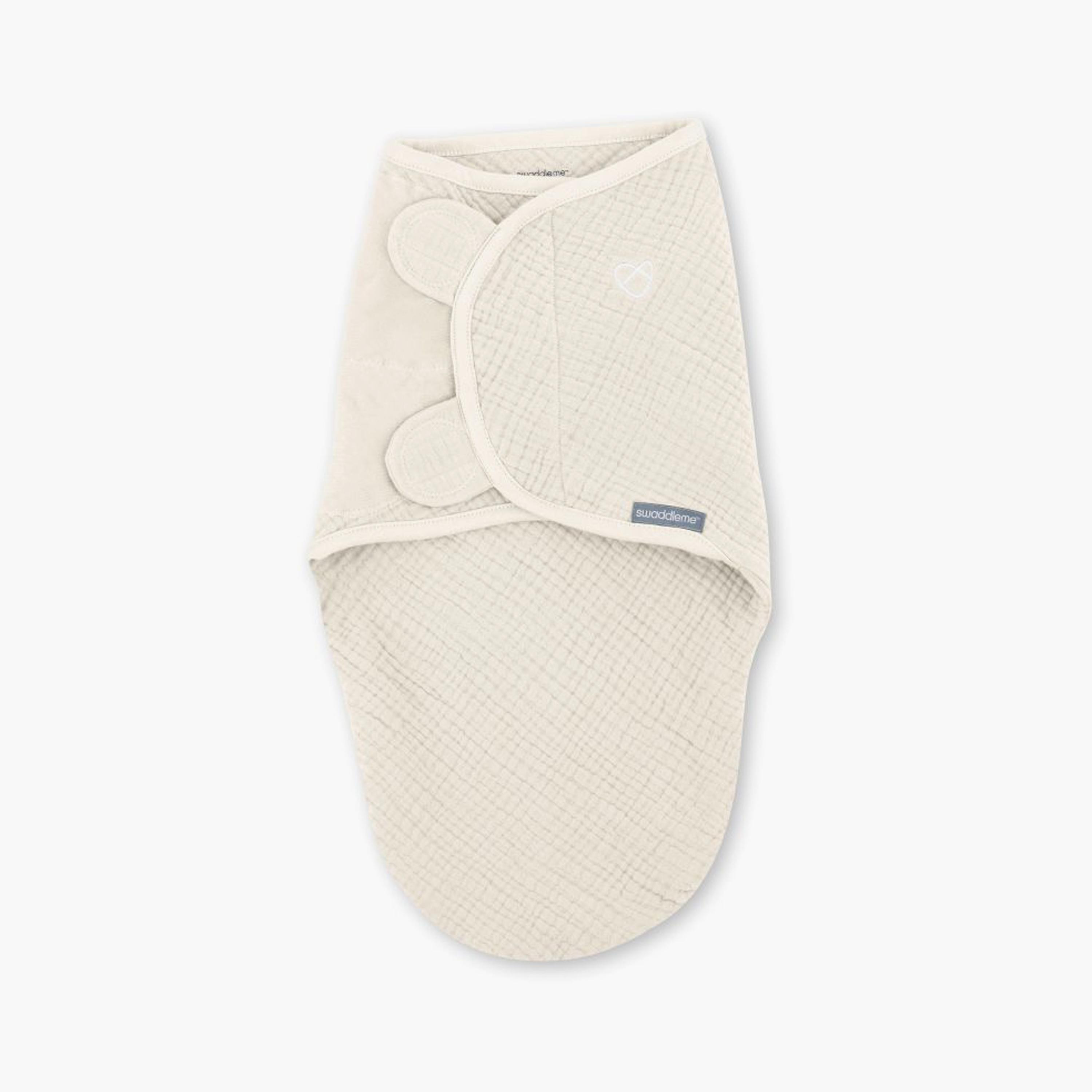 Ingenuity Swaddleme Muslin Original Swaddle - 0-3 Months - Cream-baby-nursery-blanketsandswaddles-swaddlesandsleepingbags-image-1