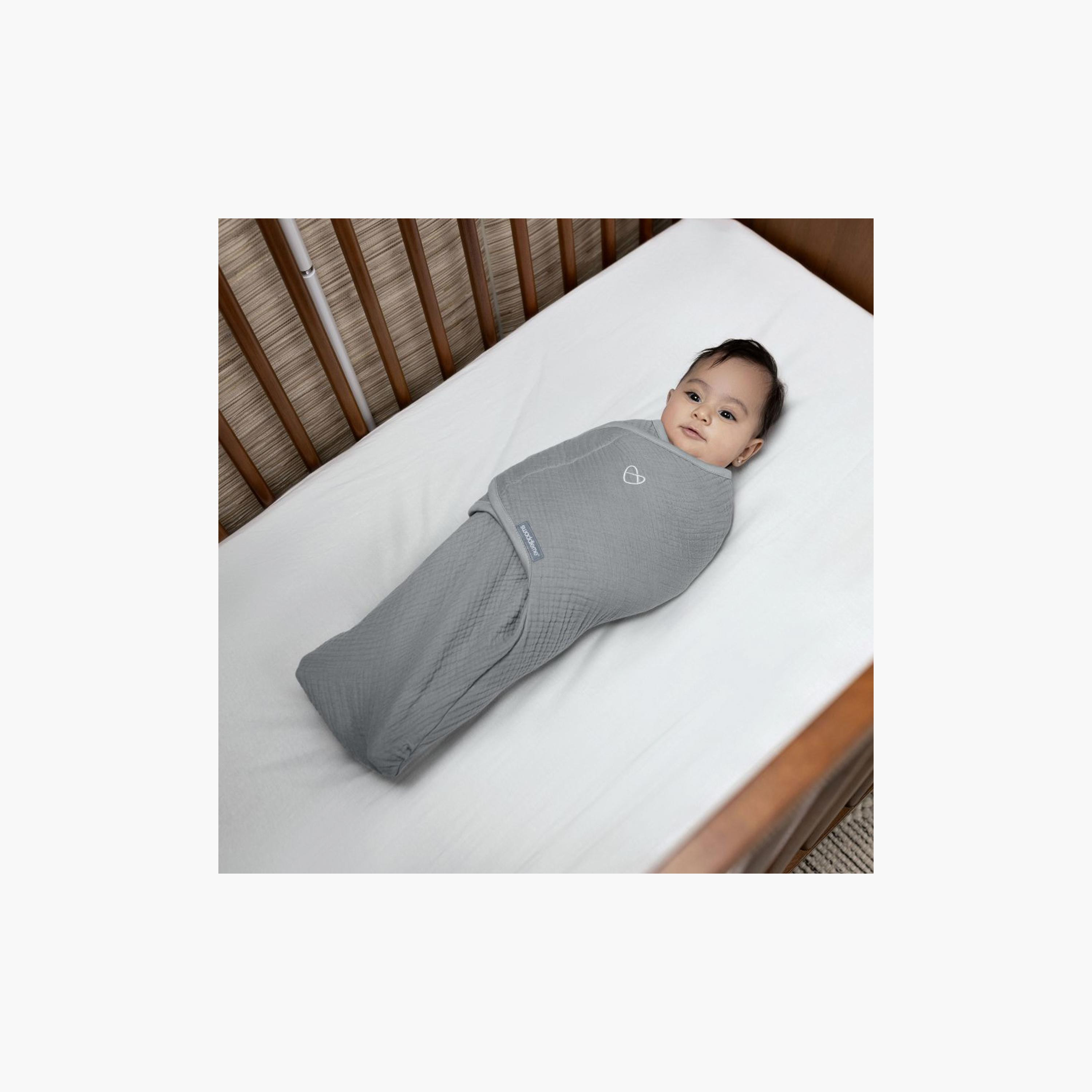 Ingenuity Swaddleme Muslin Original Swaddle - 0-3 Months - Granite-baby-nursery-blanketsandswaddles-swaddlesandsleepingbags-image-2