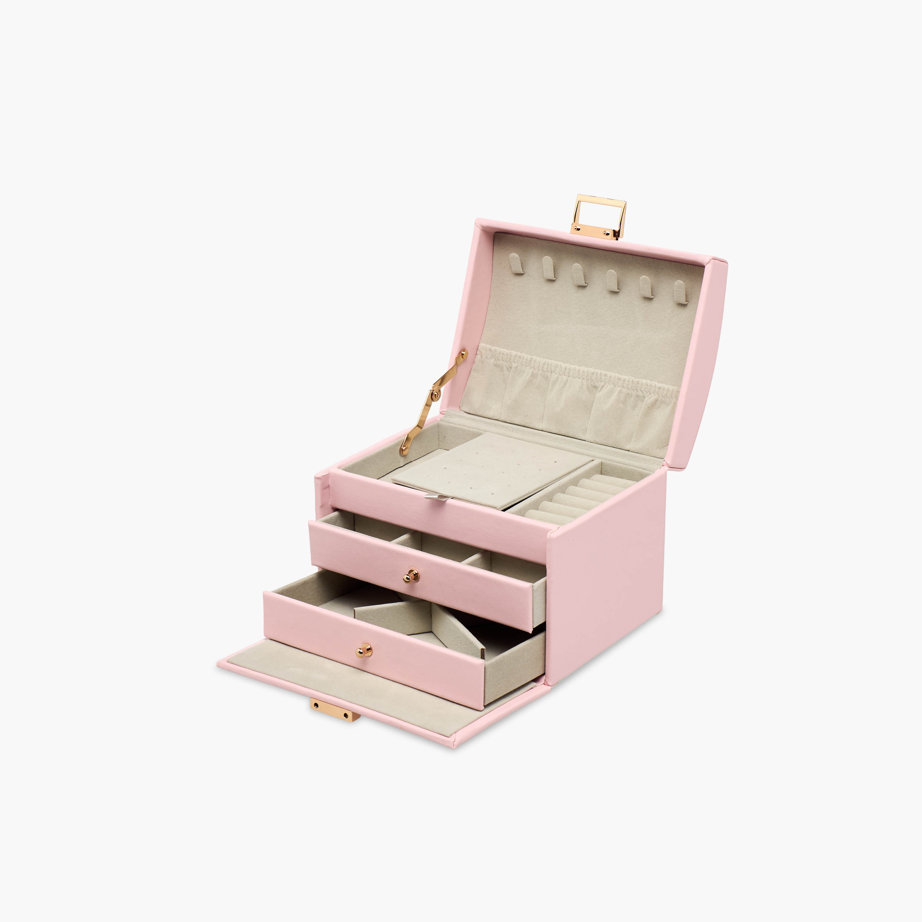 3-Compartment Jewellery Organiser with Flap Closure - 18x14x13 cms-women-watchesandjewellery-jewellery-storage-image-4