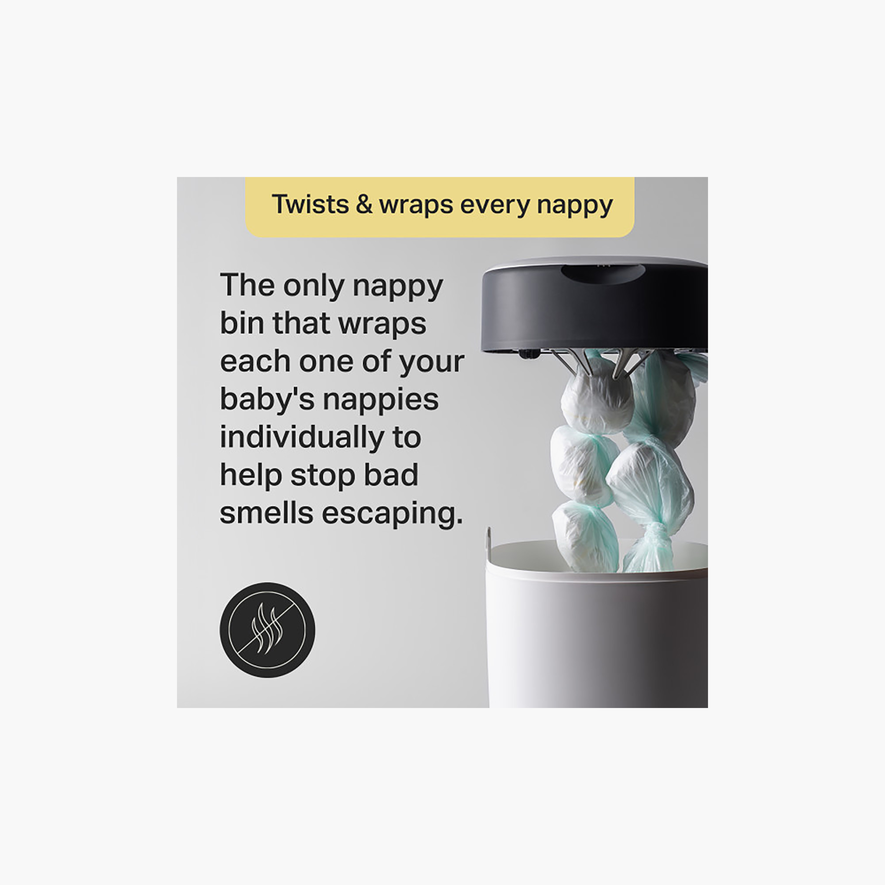Tommee Tippee Twist & Click Advanced Nappy Bin with 1 Refill Cassette-baby-diapering-binsandrefills-image-5