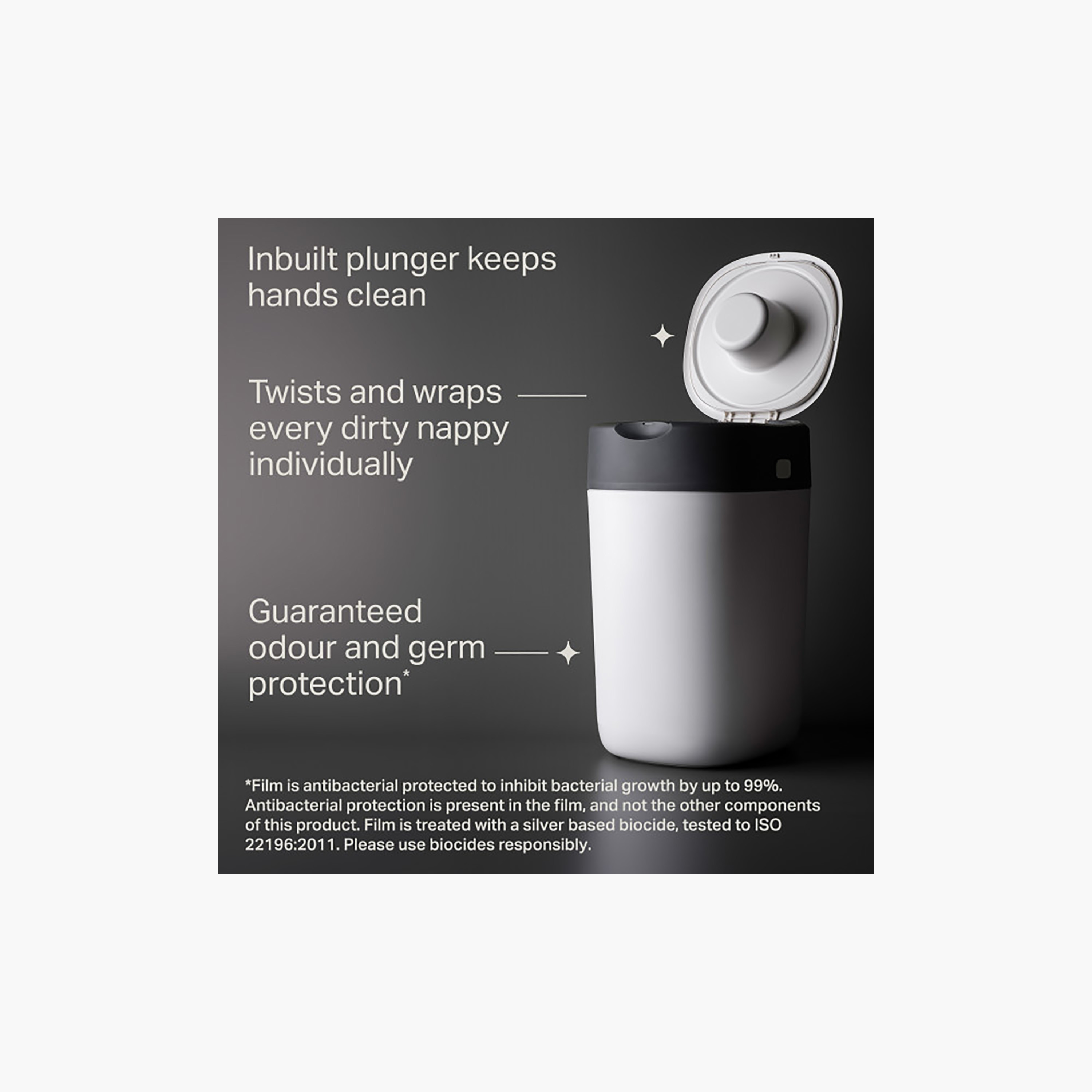 Tommee Tippee Twist & Click Advanced Nappy Bin with 1 Refill Cassette-baby-diapering-binsandrefills-image-6