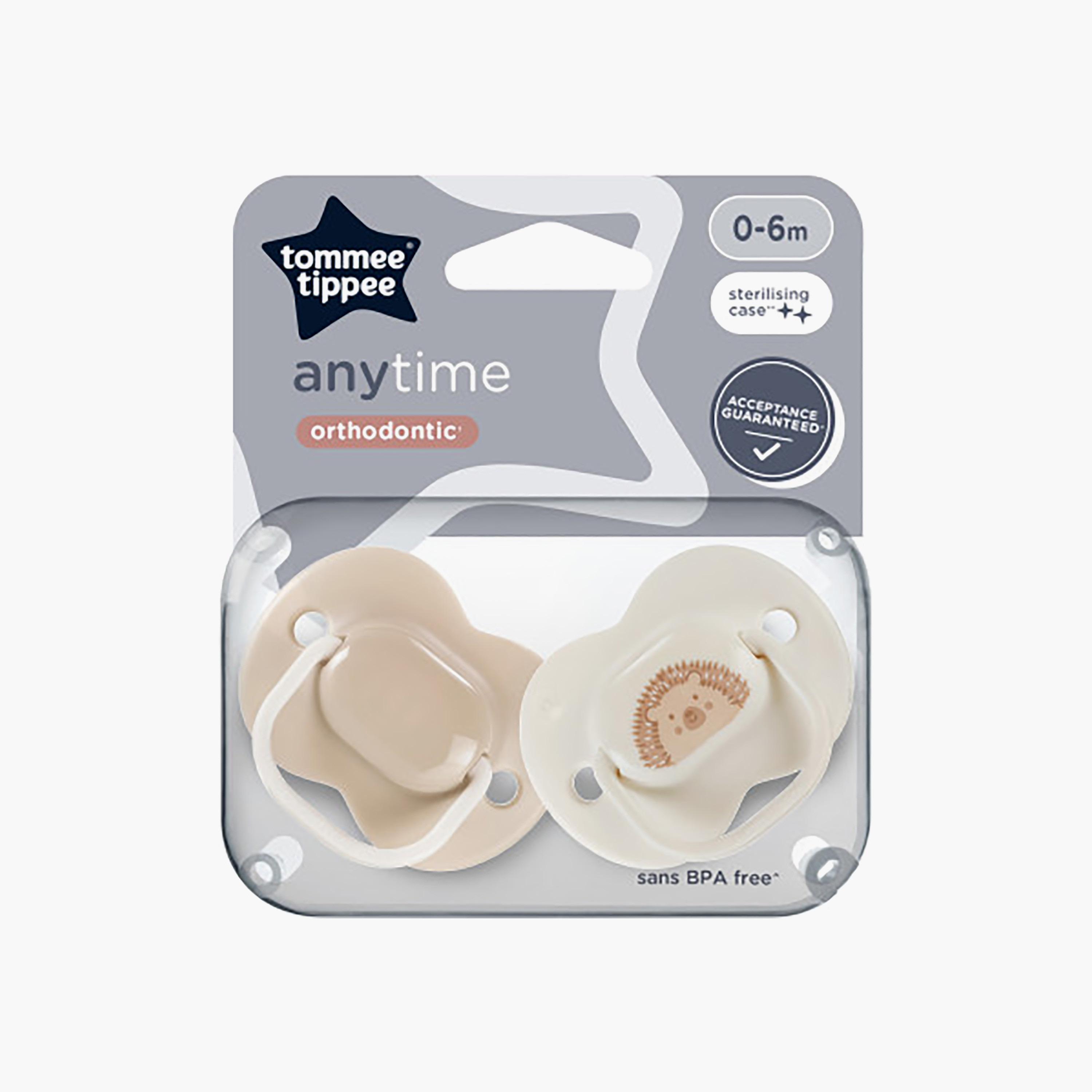 Tommee Tippee 2-Piece Anytime Soother with Reusable Steriliser Pod - 0-6 months-baby-feeding-pacifiers-image-2