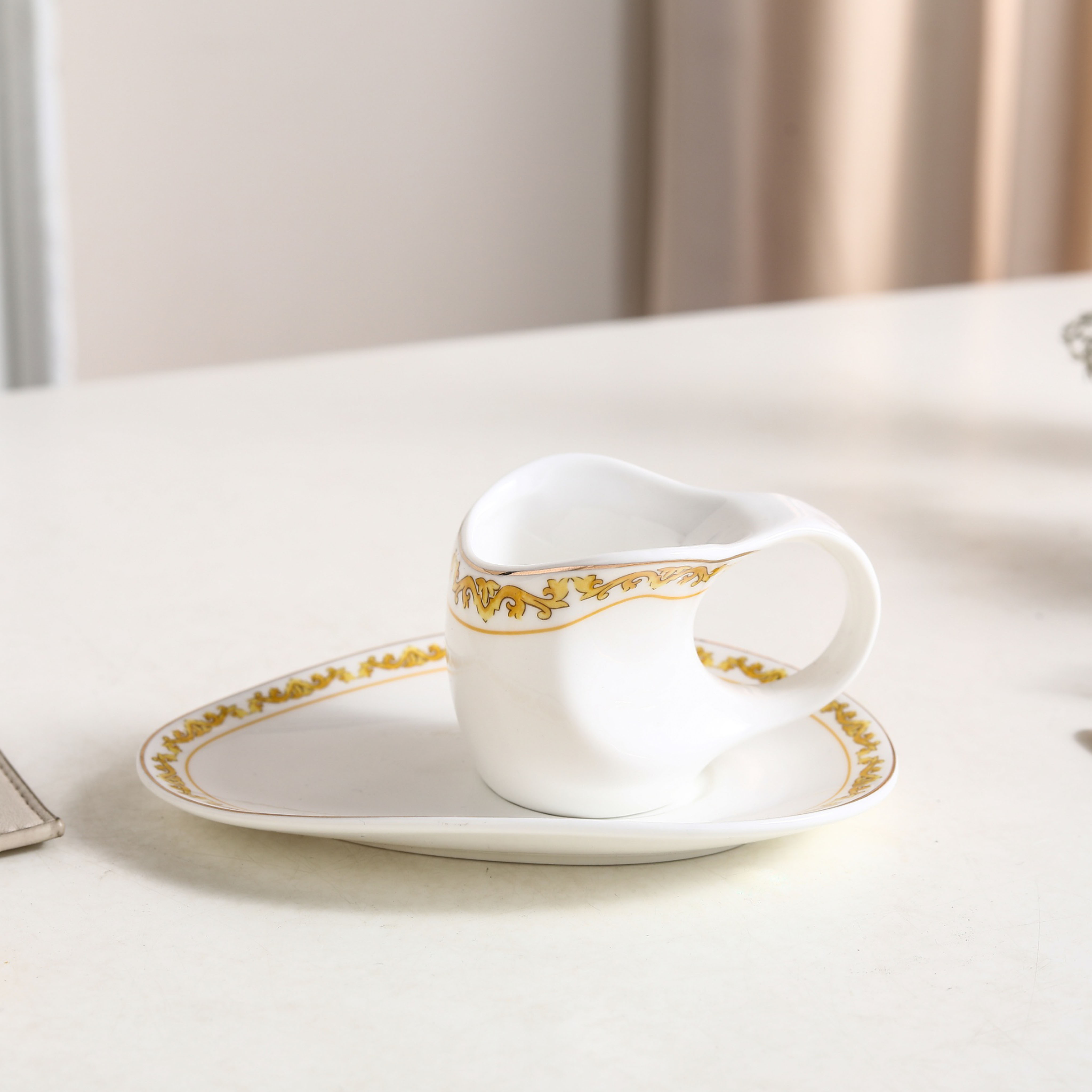 Baroque Pattern Ceramic Cup Saucer-household-dining-teaandcoffee-teaandcoffeesets-image-1