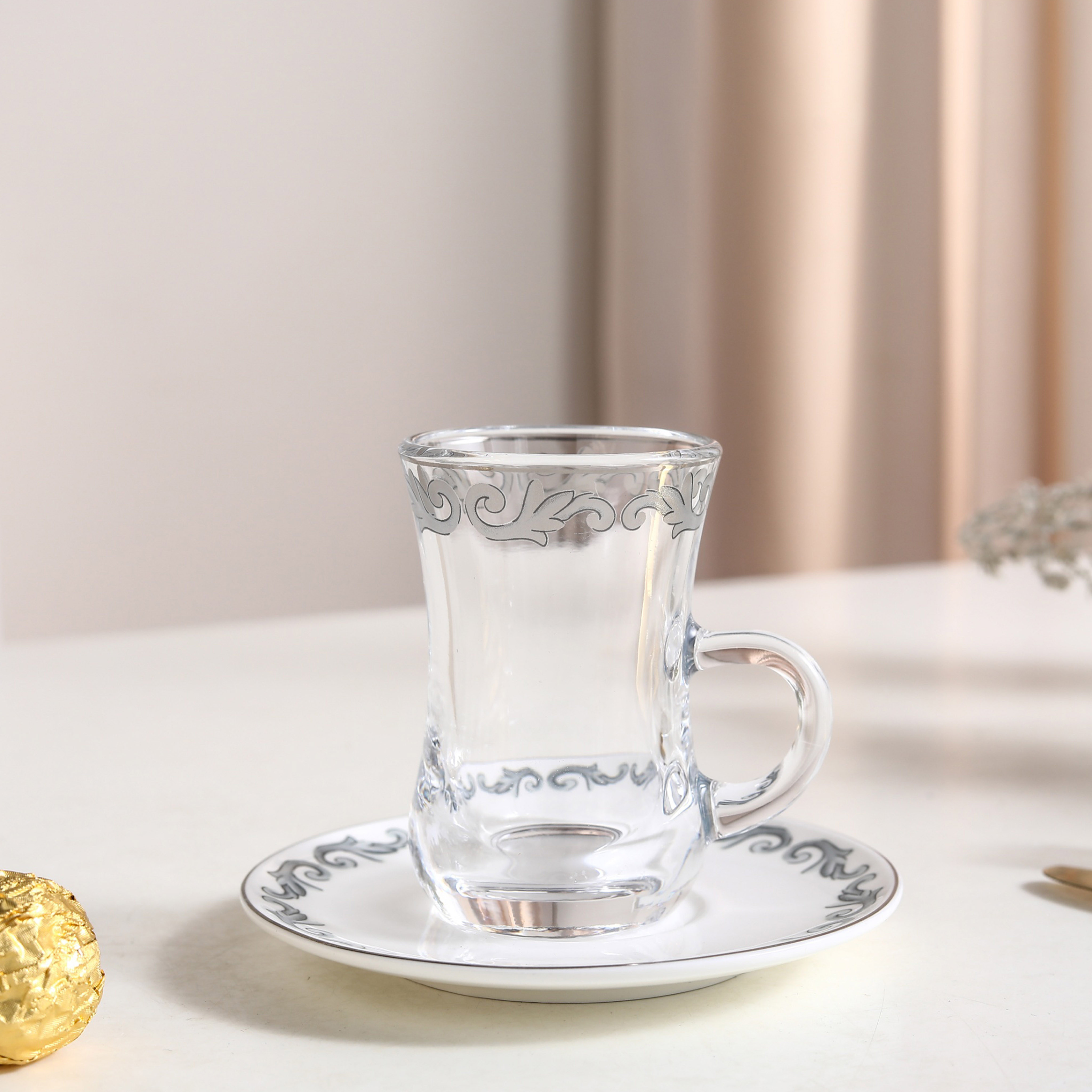 Patterned Glass Tea Cup Set-household-dining-teaandcoffee-teaandcoffeesets-image-1