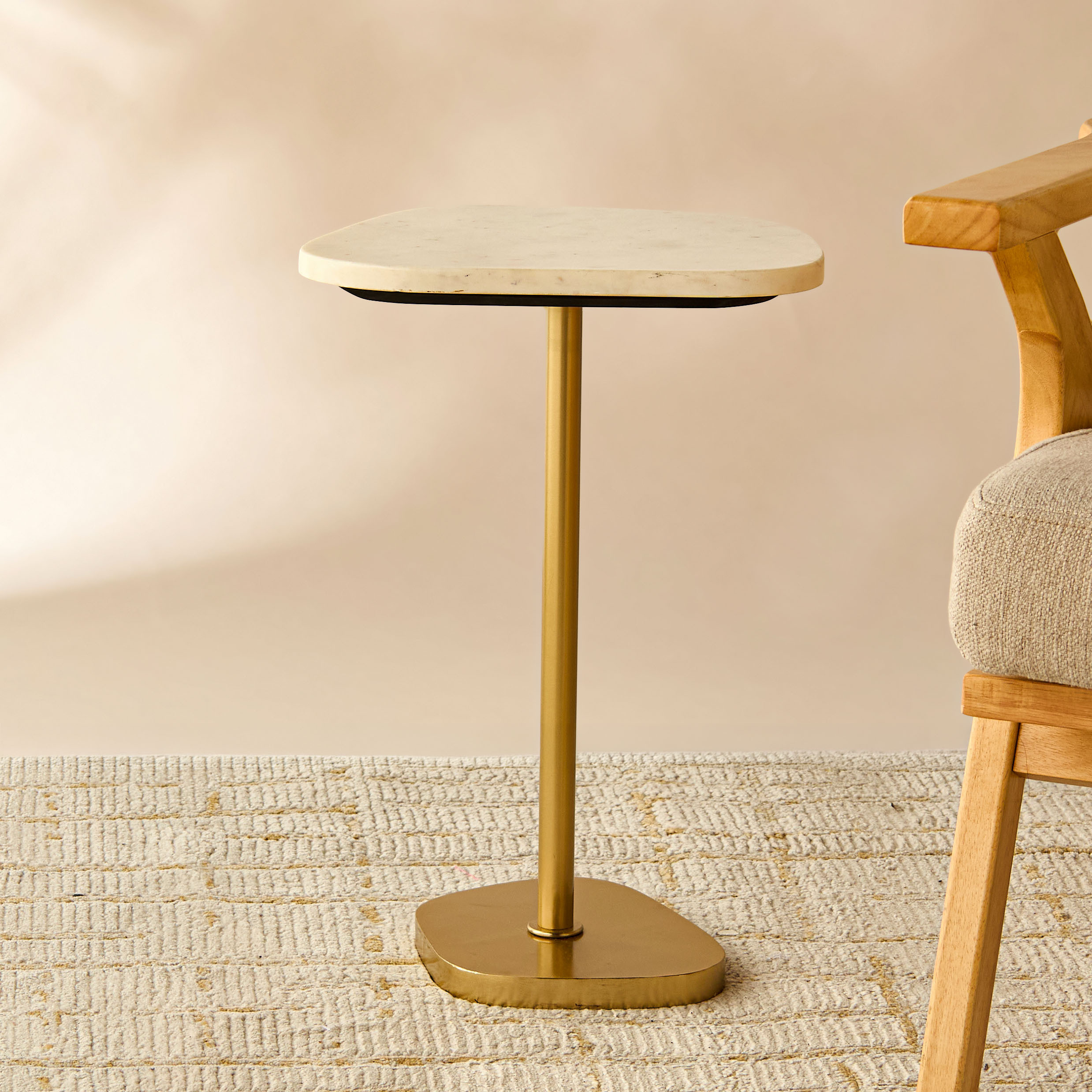 Marble Top Side Table - 35x52x28 cms-furniture-livingroom-sideandendtables-image-1