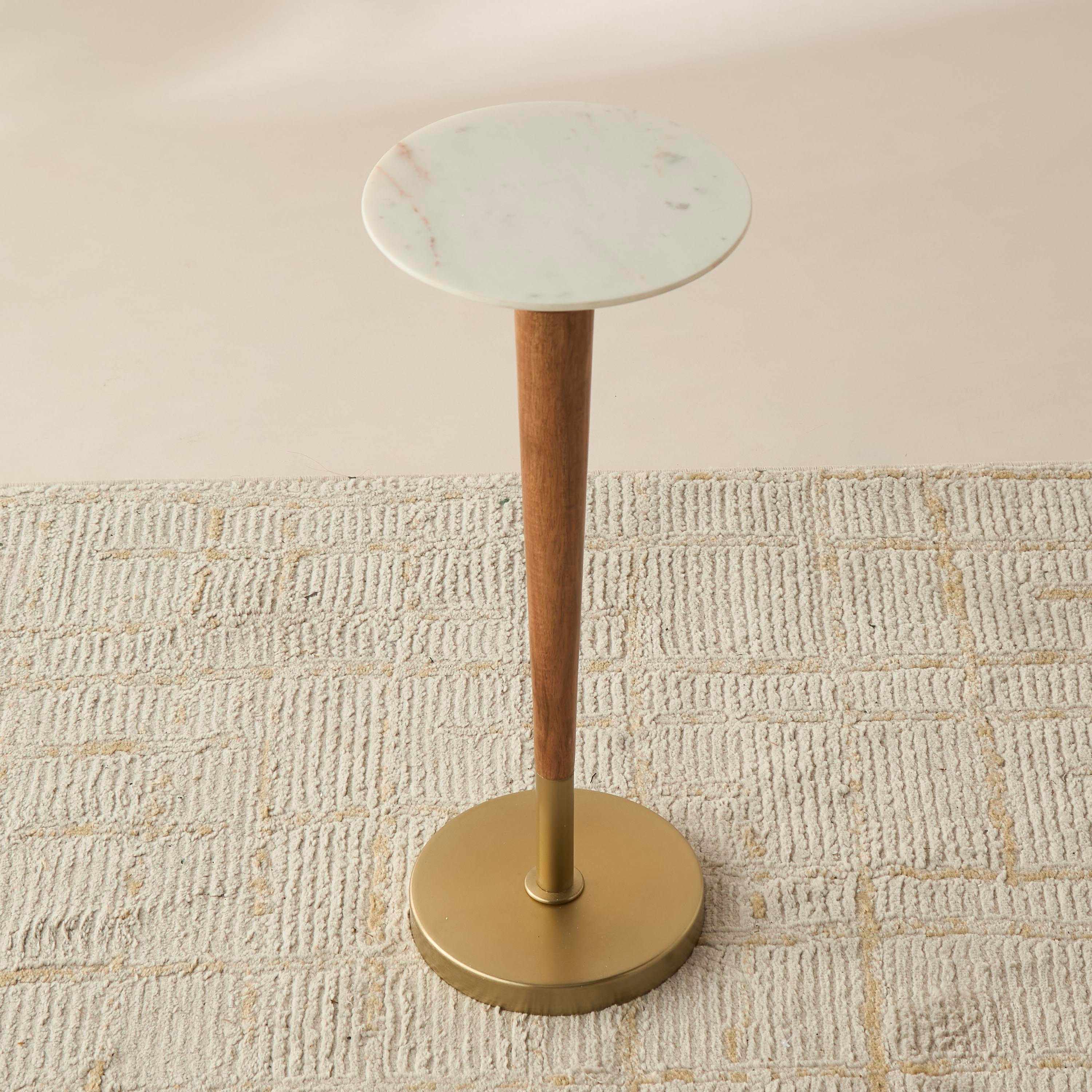 طاولة جانبية بسطح رخام وقاعدة عمودية - 22x22x60 سم-furniture-livingroom-sideandendtables-image-3