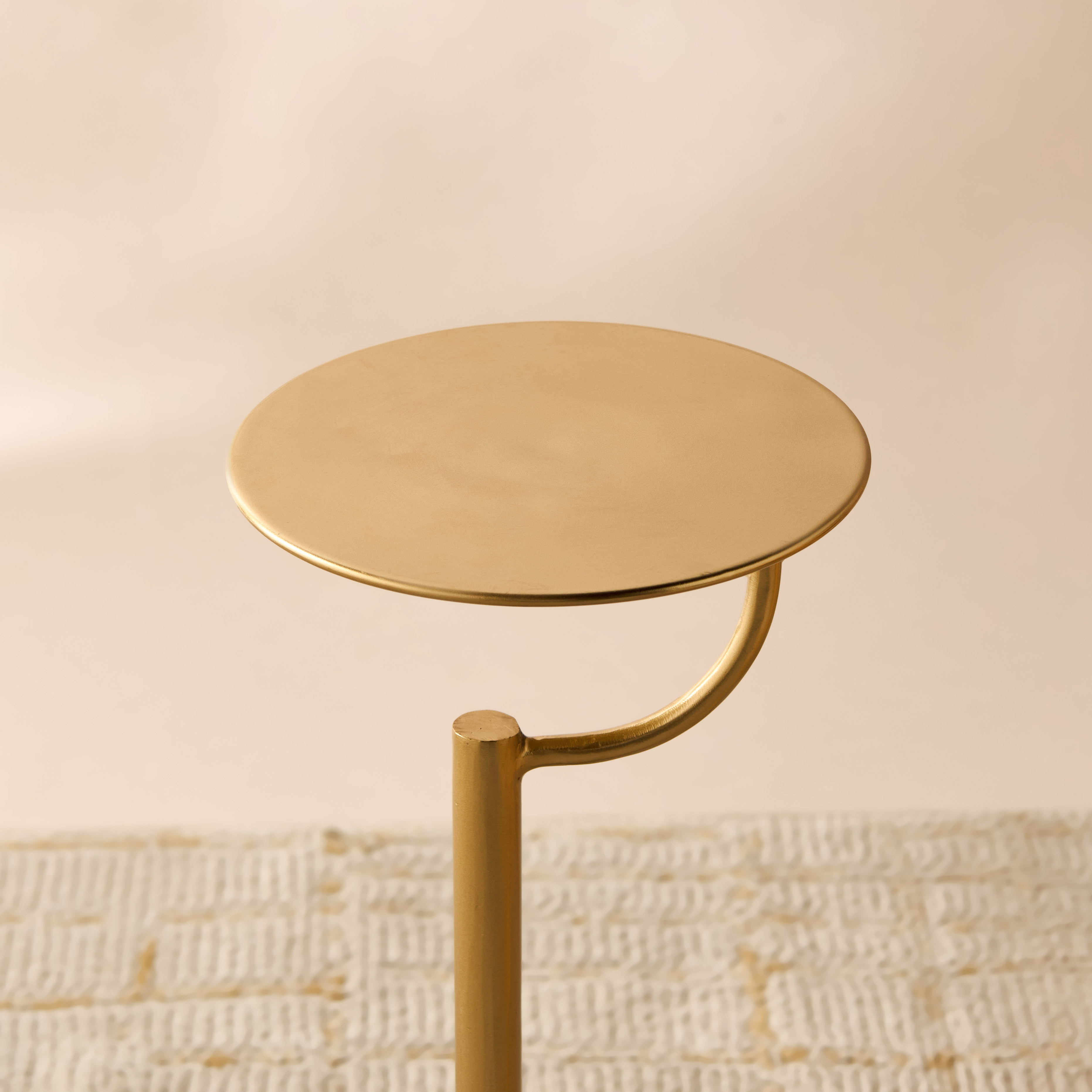 Metal Top Accent Table with Marble Base - 23x23x61 cms-furniture-livingroom-sideandendtables-image-4